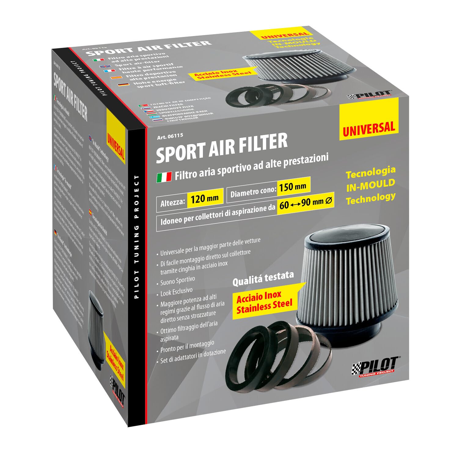 Lampa 06115 - Filtro cónico deportivo de acero
