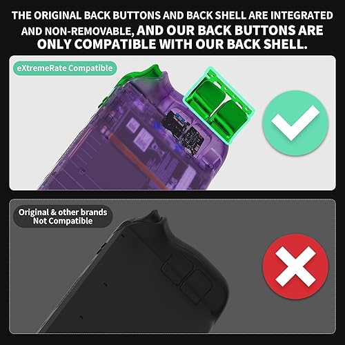 Miniatura 3 de eXtremeRate Juego completo de botones de repuesto verde cromado para Steam Deck, parachoques ABXY D-pad Trackpad personalizados botones de disparo y
