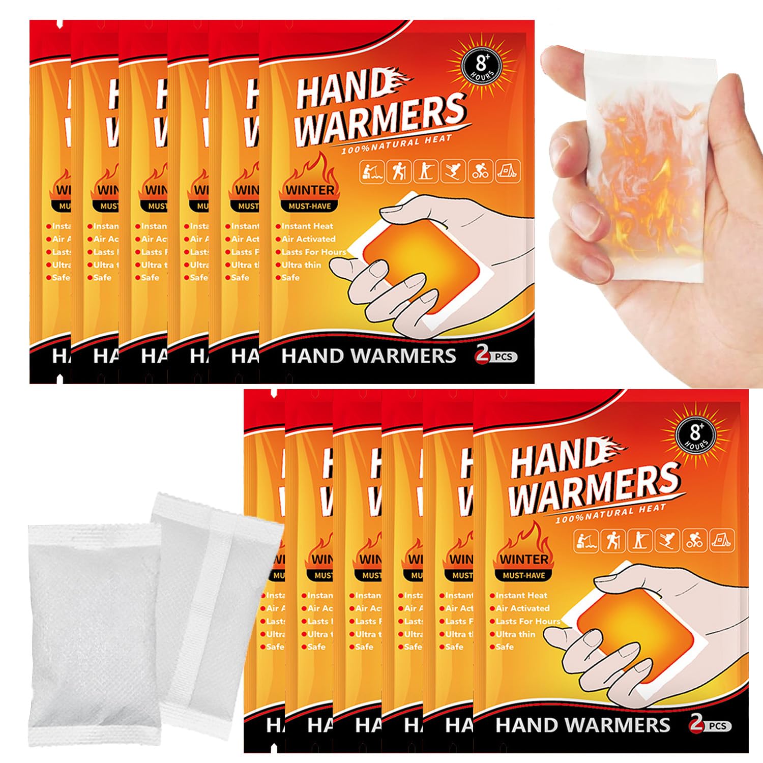 Handwärmer, Handwärmer Packung,Winter Heating Wärmende Pflaster, Tragbaren Wärmebeuteln, Körperwärmer-Patch Für Linderung Bei Kaltem Wetter Outdoor Sportarten, 20 Stück
