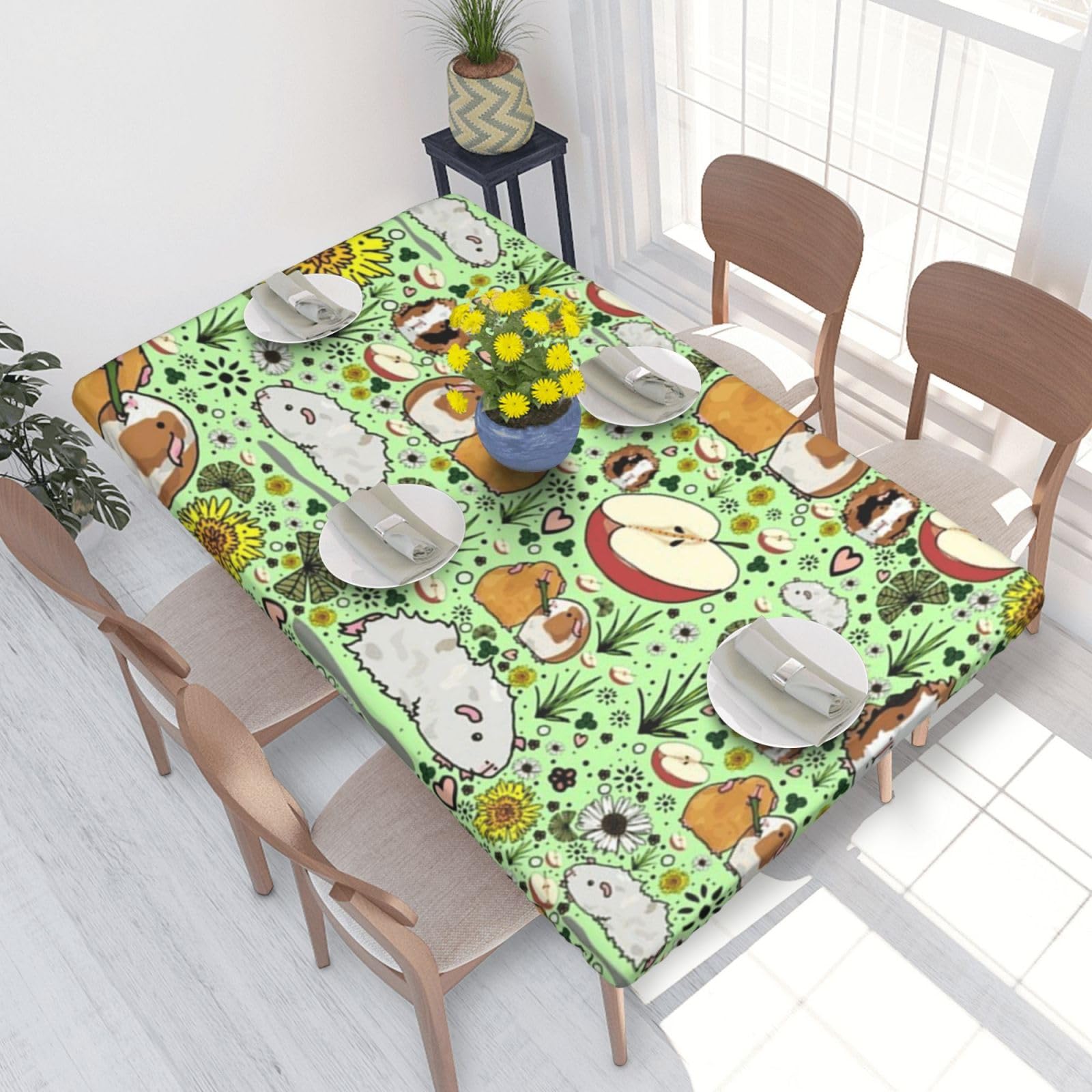 BNVSADC guinea pig Printed 4FT Tablecloth 122x76 CM Polyester Kitchen Water Resistant Table Cloth Dining Table Decoration Table Covers
