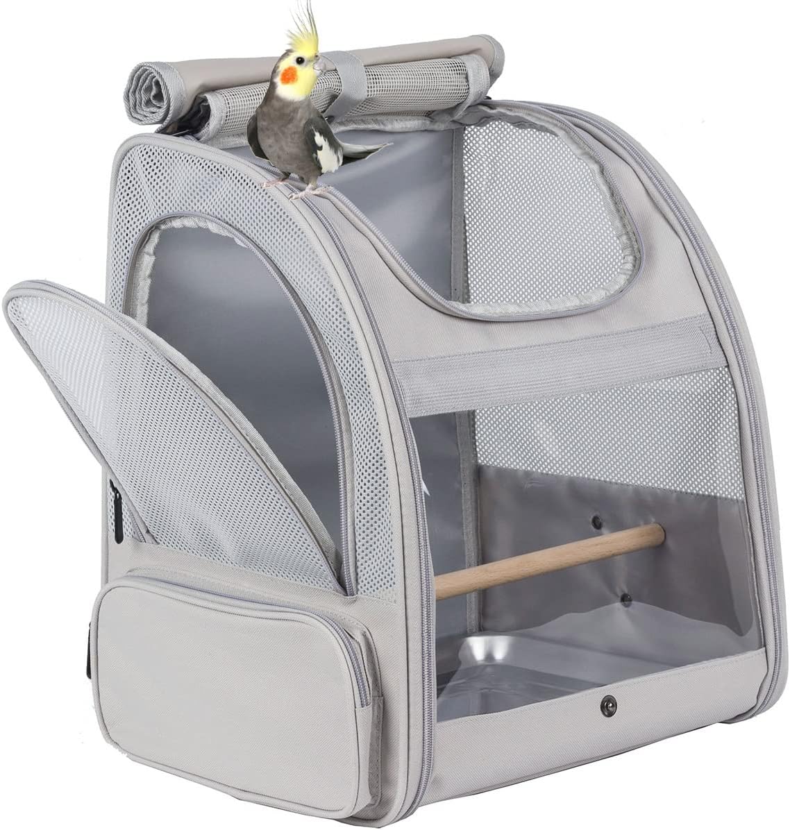 ORIZZP Bird Backpack, Bird Travel Carrier with Stand Perch