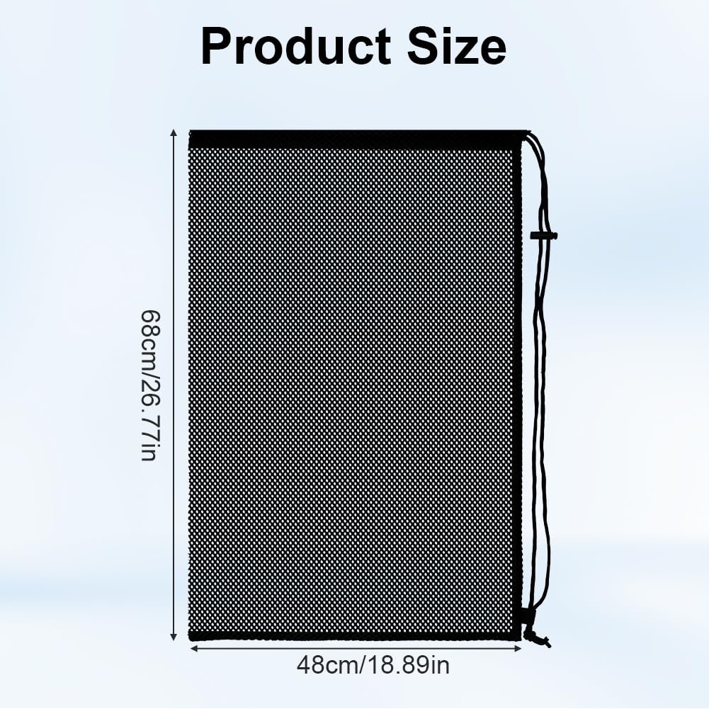 Borsa a Rete con Coulisse, Zaino da Spiaggia in Rete, Zaino Grande in Rete, Adatto per Fitness, Shopping, Nuoto, Calcio e Basket(Nero)