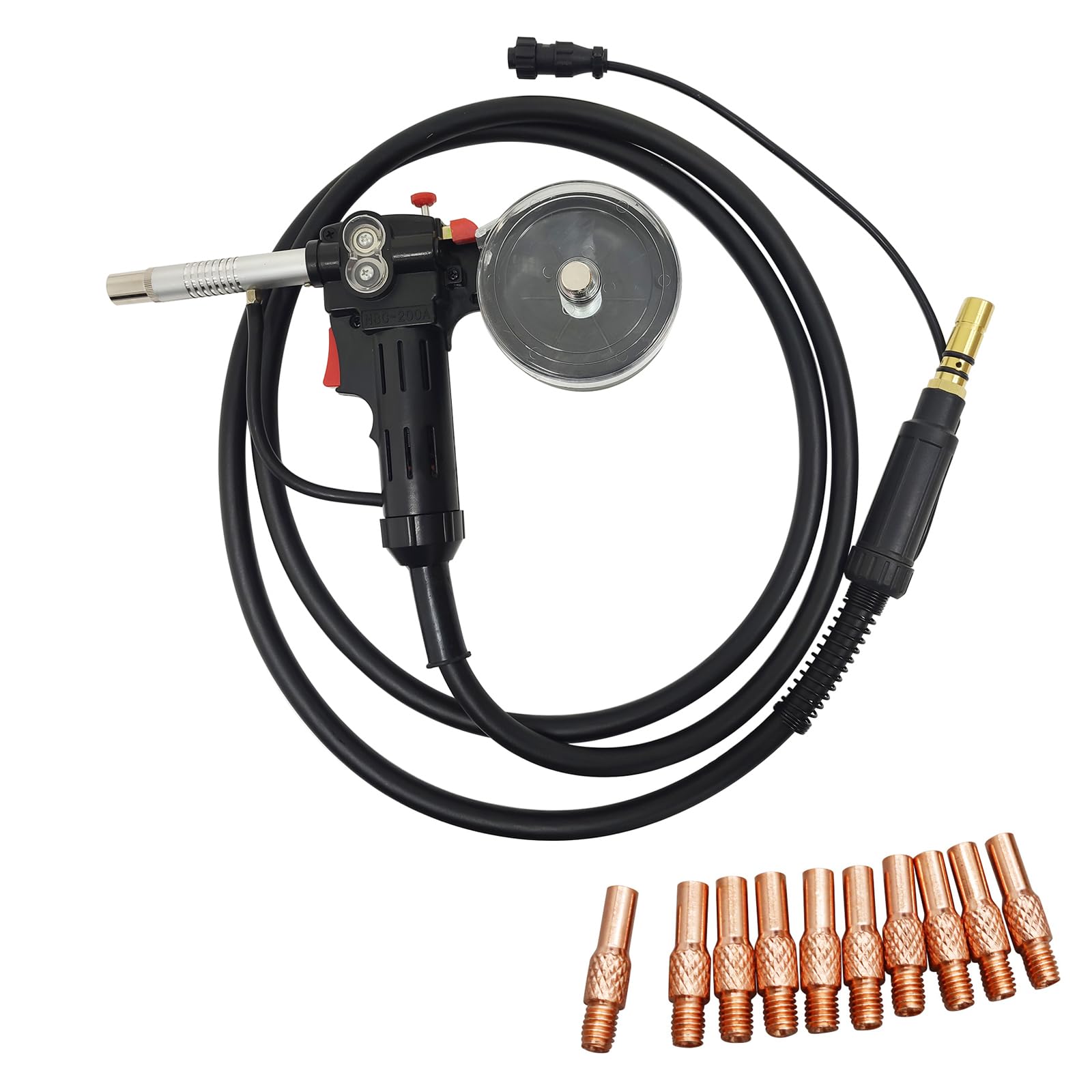 WYDDDARY Aluminum Wire Drawing Welding Gun For Miller 300371 Millermatic 140 141 211 Spoolmate 100 with 9.8ft (3 m) Cable Lead and 10pcs 0.8mm