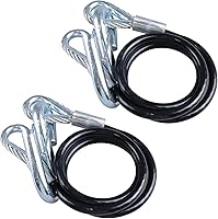 Stegewop Trailer Safety Cables 44-1/2" Galvanized Steel 5000lbs Capacity, 5/16" Thick w/ 7/16" S-Hooks - Pack of 2 for Secure Towing