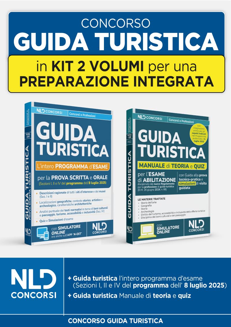 Kit Guida turistica per l'esame di abilitazione. Manuale guida turistica di teoria e quiz + Guida turistica l'intero programma d'esame per la prova scritta e orale