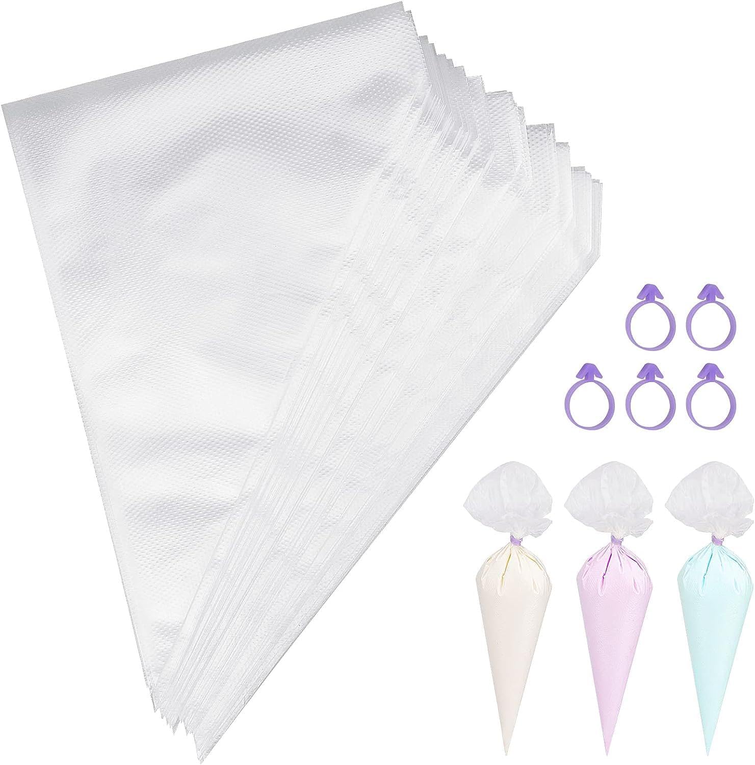 100 Stück Spritzbeutel Set - Mit 6 Düsen Und Reinigungsbürste Zum Backen