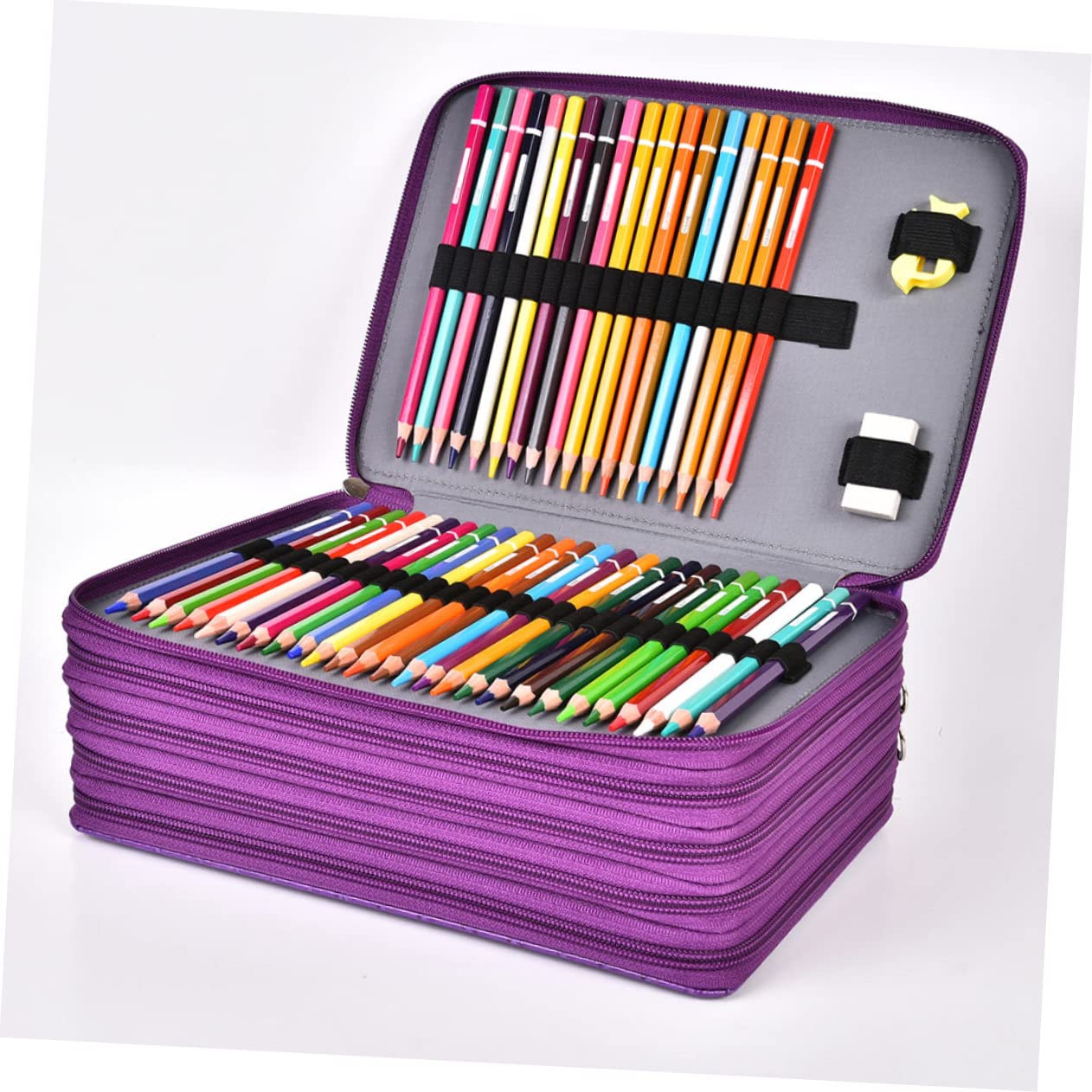 NUOBESTY Estuche Multifuncional para Lápices 252-holes, Bolsa de Almacenamiento PU, Organizador de Bolígrafos Ligero y Portátil para Escolares y Artesanos