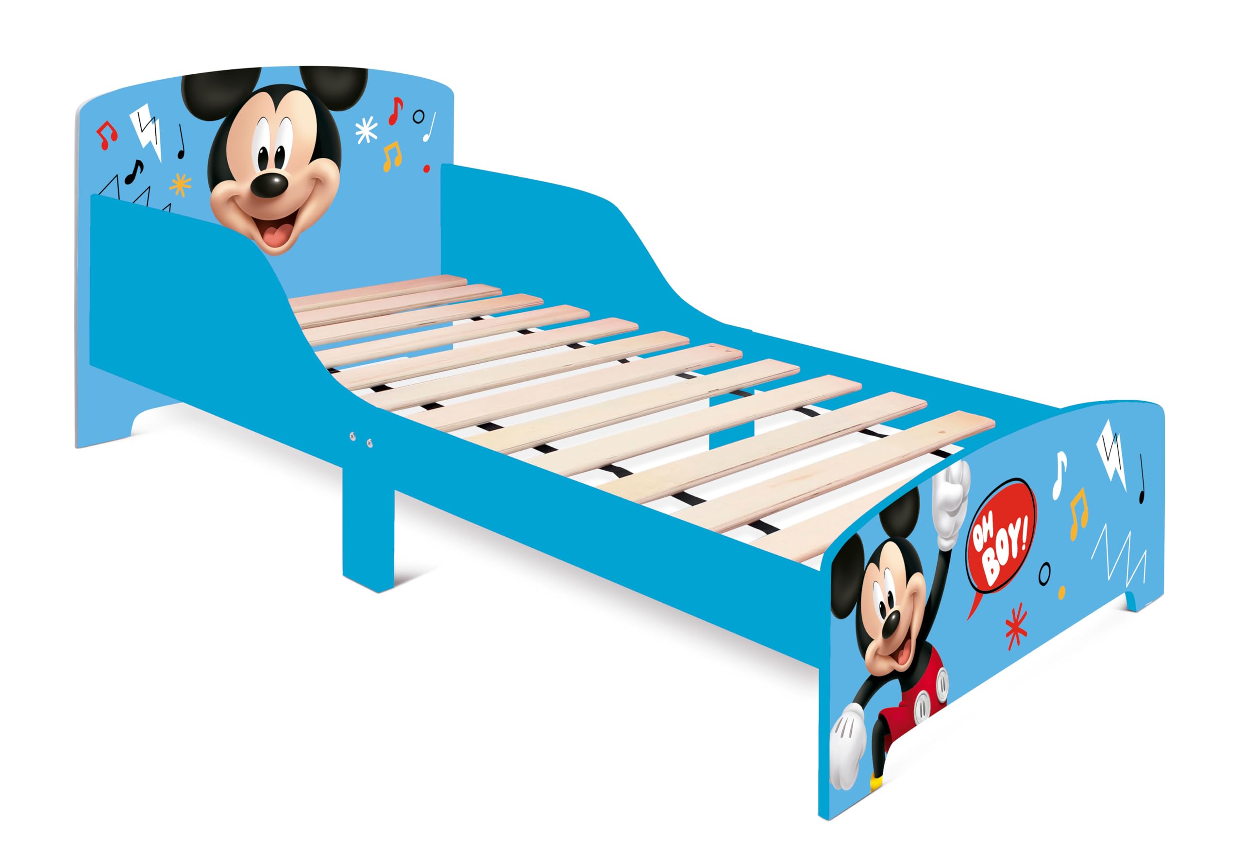 ARDITEX - Cama Infantil de Madera Disney Mickey Mouse - 77x143x60cm - Color Azul - Apta para colchones estándar 70x140cm - Fácil Montaje
