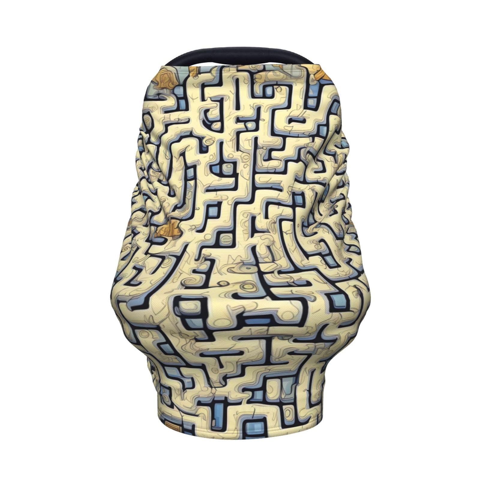 XZDHYZ Labyrinth Treasure Map Versatile full-print Stroller Chair Cover/Nursing Cover, specially designed for your baby, Black