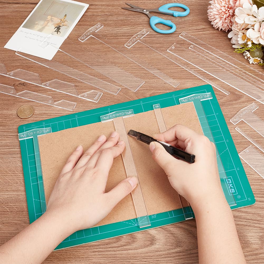 NBEADS 16 pz Guida Alla Copertina Del Libro, Righello per Rilegatura In Acrilico Strumento per Rilegatura Facile Kit per Album, Diari, Pianificatori, Creazione di Copertine di Libri