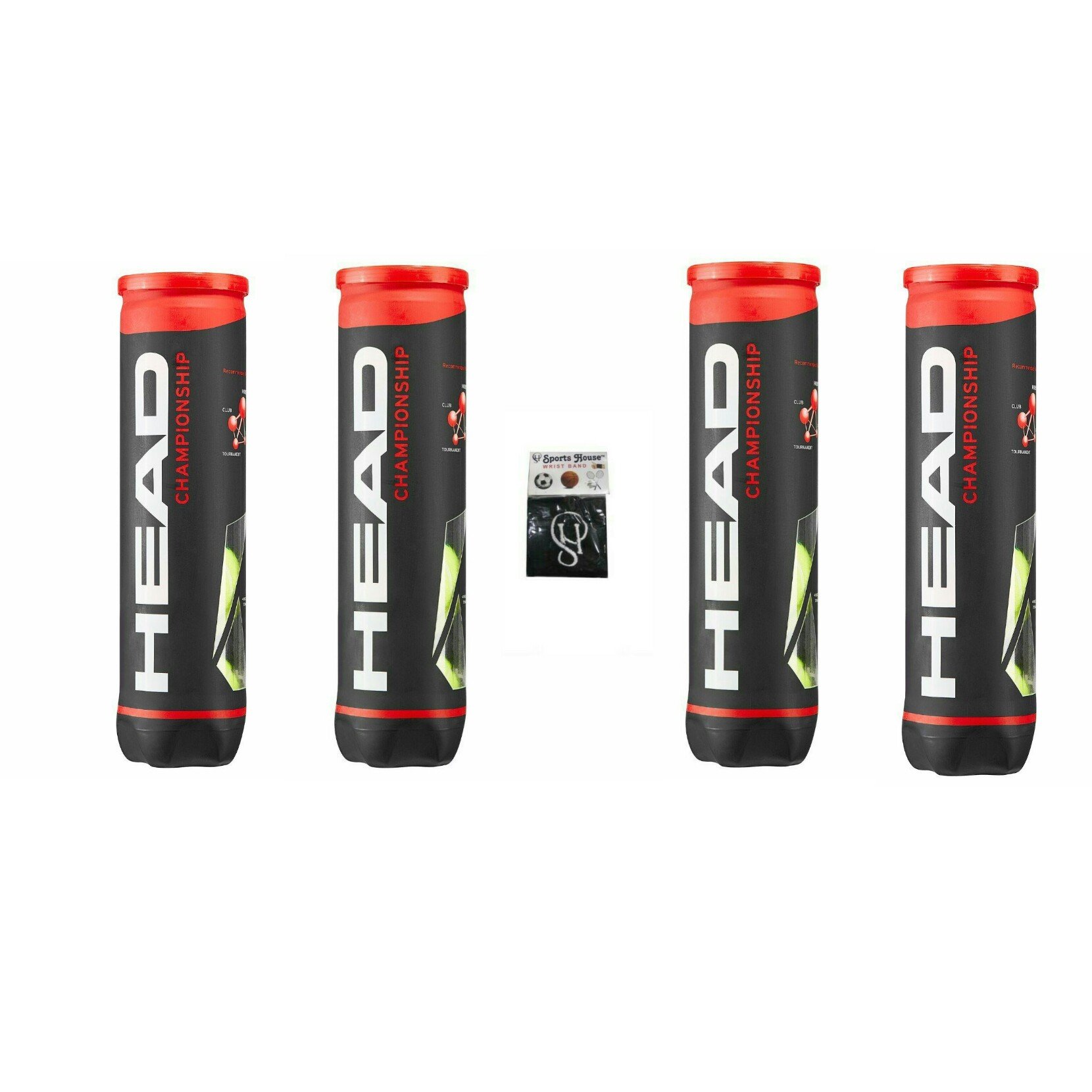 HEAD Championship Lawn Tennis Balls (Pack of 12)|4Cans|3balls/Can with SportsHouse Cotton Wrist Band (B07CVY81ZW) Amazon Price History, Amazon Price Tracker