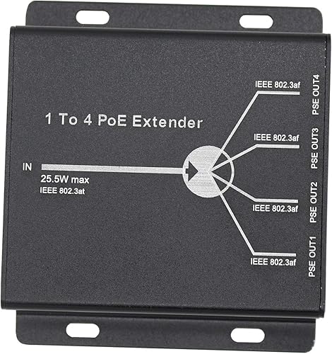 Miniatura 2 de Extensor POE RJ45 de 4 puertos 10100M IEEE802.3at (alimentación) a IEEE802.3af (alimentación) para EthernetPoE Power AP, cámara IP, teléfono IP y