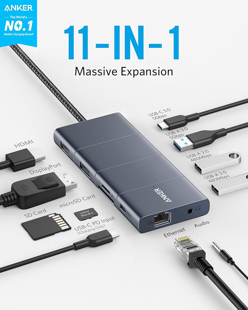 Anker PowerExpand 11-in-1 USB-C PD ハブ Amazon.com: Anker USB C Hub, 11-in-1 Docking Station with 4K