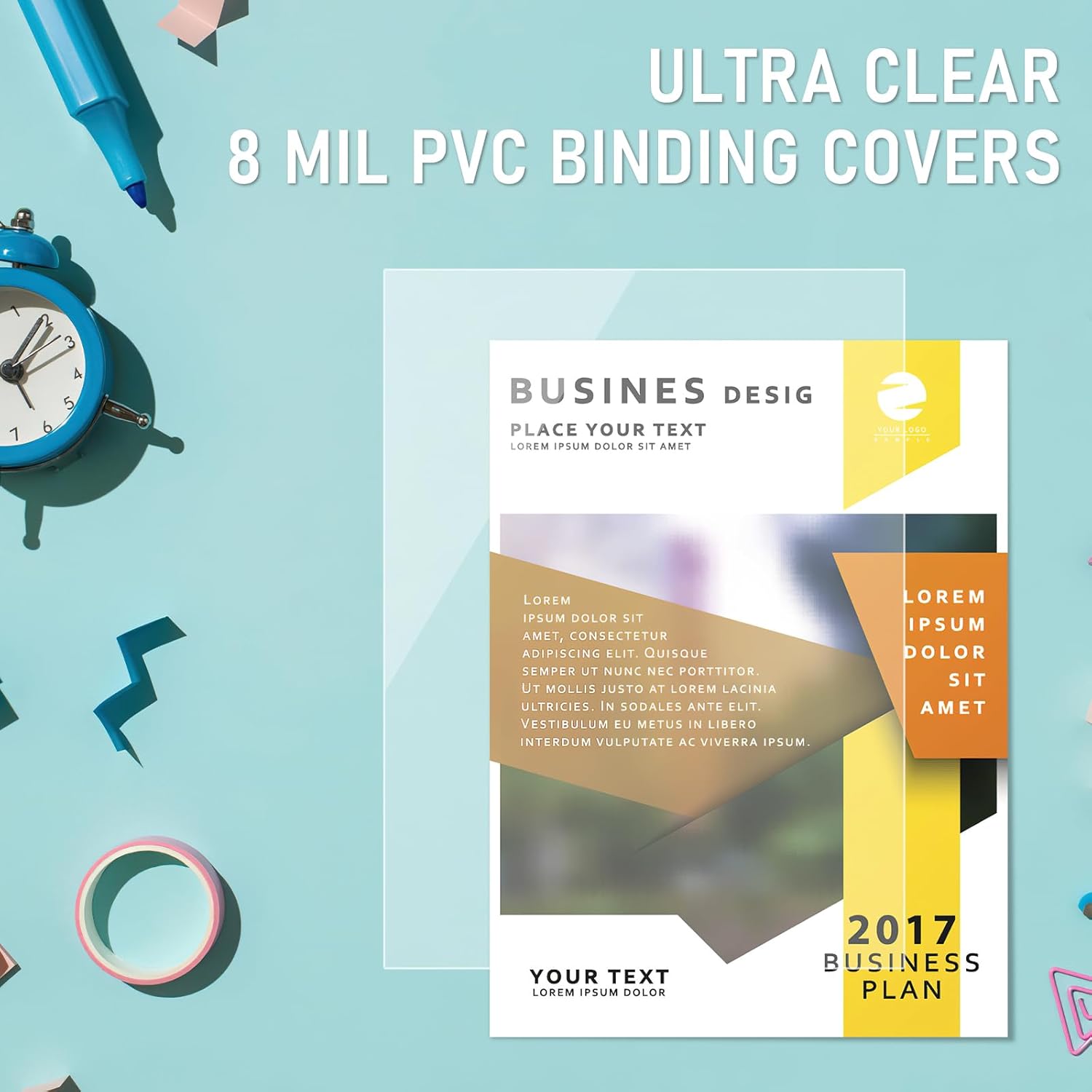 8 Mil PVC Binding Presentation Covers, COIDEA Clear Report Covers for Binding, Book Covers Presentation Document Binding for School Business, 8-1/2 x 11 Inches, Letter Size, 100 Pack