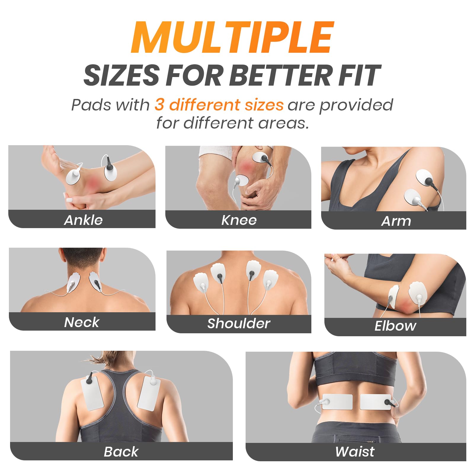 AVCOO TENS Unit Pads Combination Set 20 Pcs, Latex-Free, 50 Times of Use — Amazon image 4