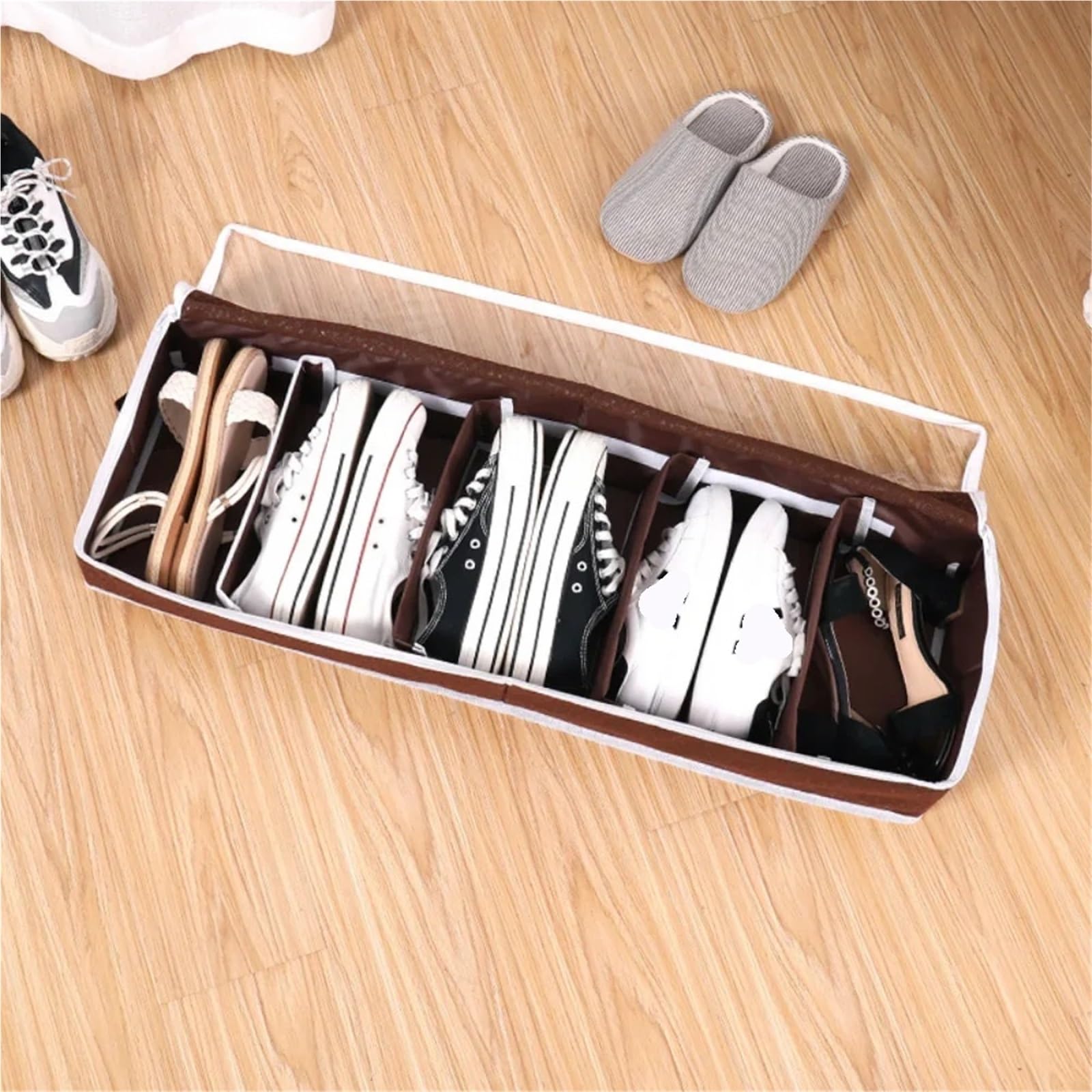 Organizzatore Di Scarpe Sotto Il Letto Borsa pieghevole salvaspazio for la casa sotto il letto, scatola for scarpe, lavabile, riutilizzabile, chiusura con cerniera, grande capacità Per Risparmiare Spa