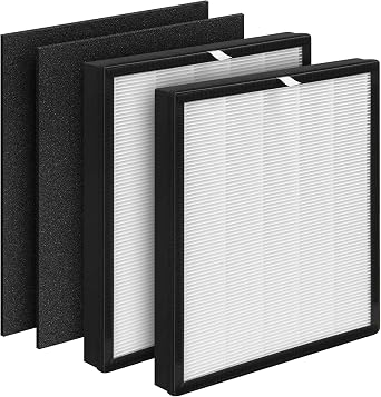 2-Pack Aerio-300 Replacement Filter Compatible with Zigma Aerio-300 Purifier, 2 High-Efficiency Filters + 2 Carbon Pre-Filters
