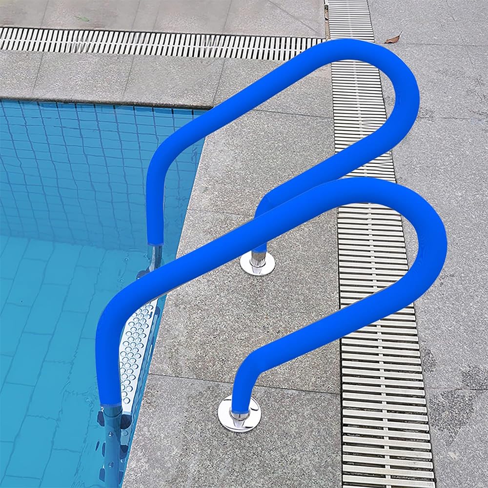 Cubierta para barandilla de piscina de 300 cm, cubierta de neopreno antideslizante resistente con cremalleras para escalones de escalera