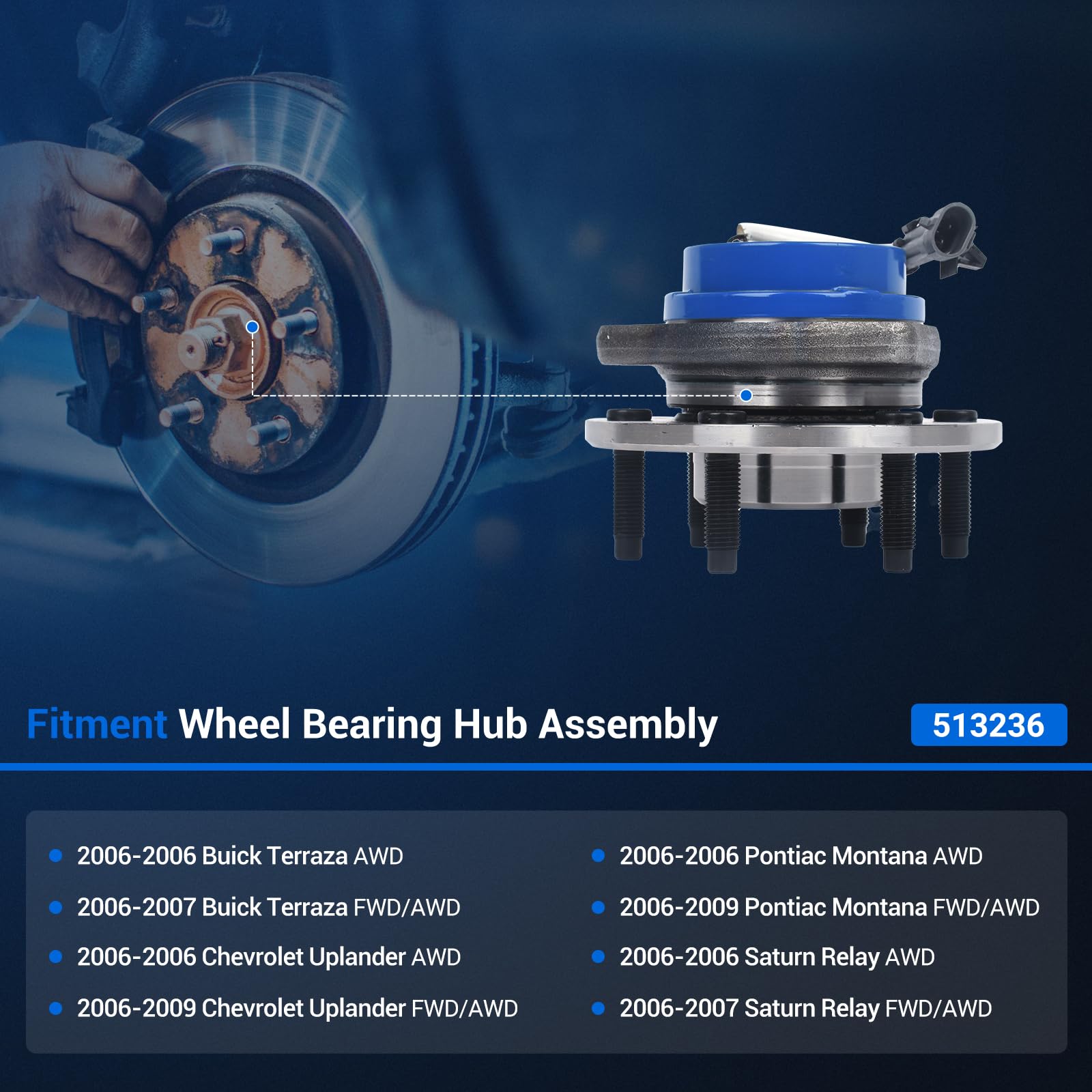 Amazon.com: Autoround 513236 [2-Pack] Front Wheel Bearing and Hub