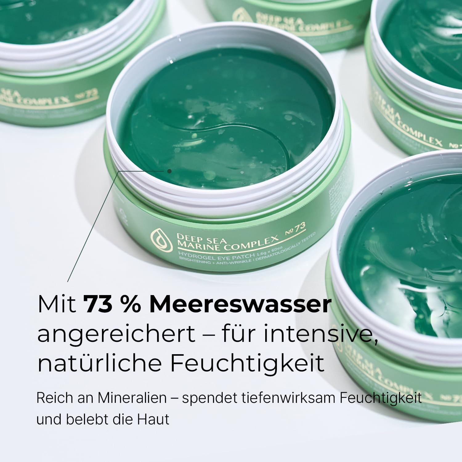 73% Meerwasser - Kollagen & EGF Augenpads I Anti-Falten (Feine Linien) I Niacinamid zum Aufhellen I Korean skincare By BACIEL (30 Paia)