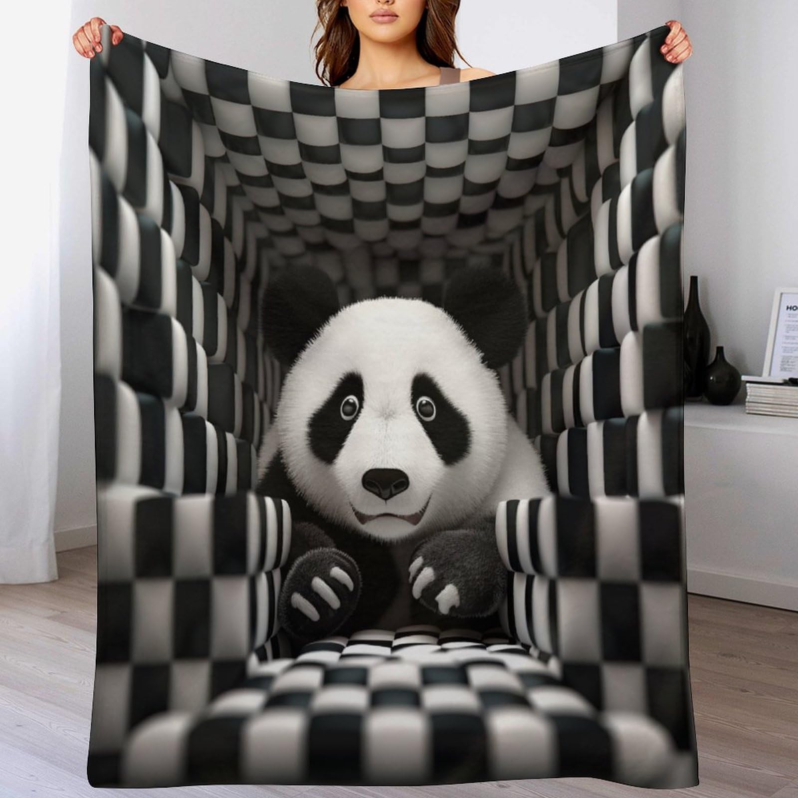 Couverture 3D Panda chaude et moelleuse pour vos soirées télé