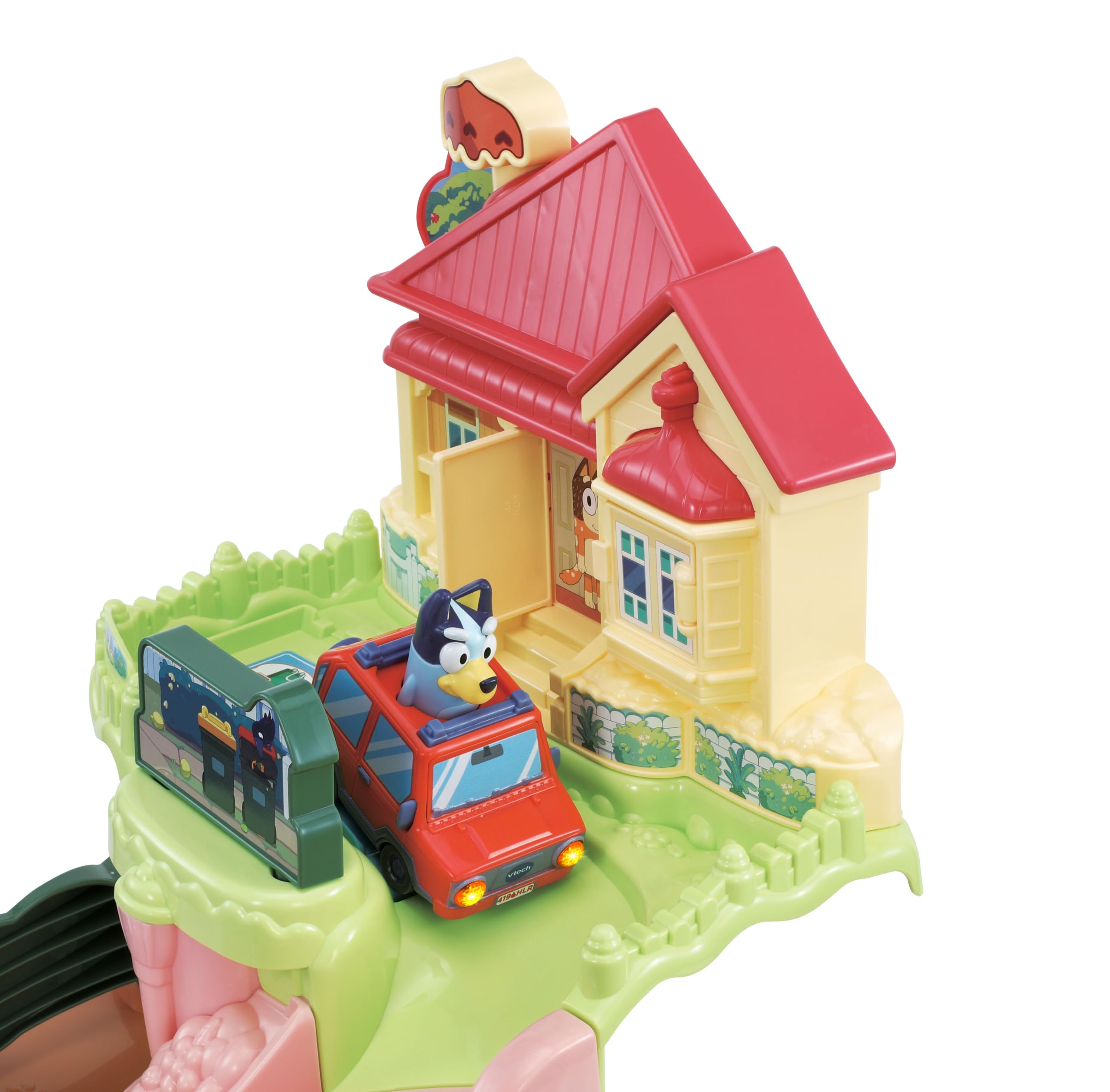 VTech Toot-Toot Drivers Road Trip Play Set, Bluey Playset include auto giocattolo, tracce di veicoli per bambini con luci e suoni, per bambini, 12 mesi, 2, 3, 4+ anni, versione inglese