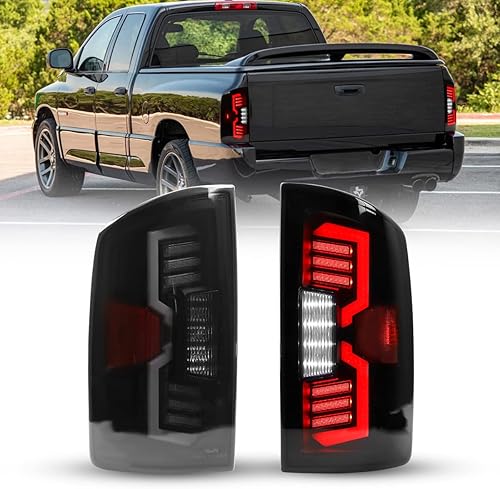 Miniatura 9 de Luces traseras secuenciales LED para Dodge Ram 1500 2002-2006 y Dodge Ram 2500  3500 2003-2006, conjunto de luces traseras LED completas con señales
