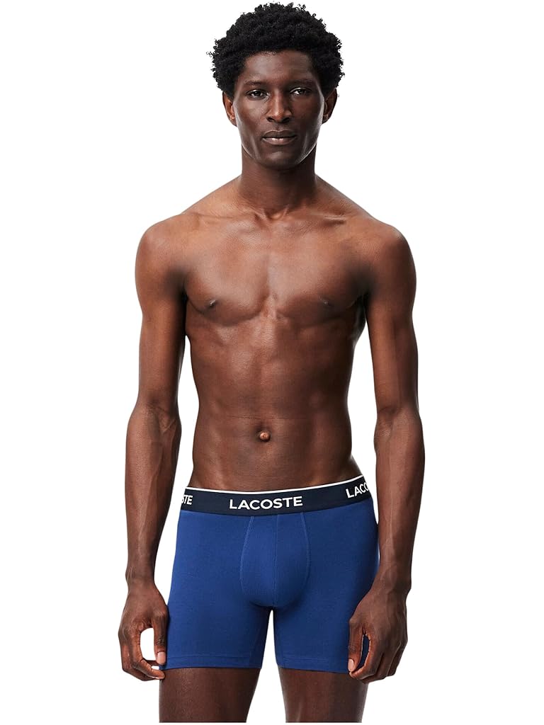 Multi Lacoste Cotton Stretch Essentials Boxer Briefs 3-pack