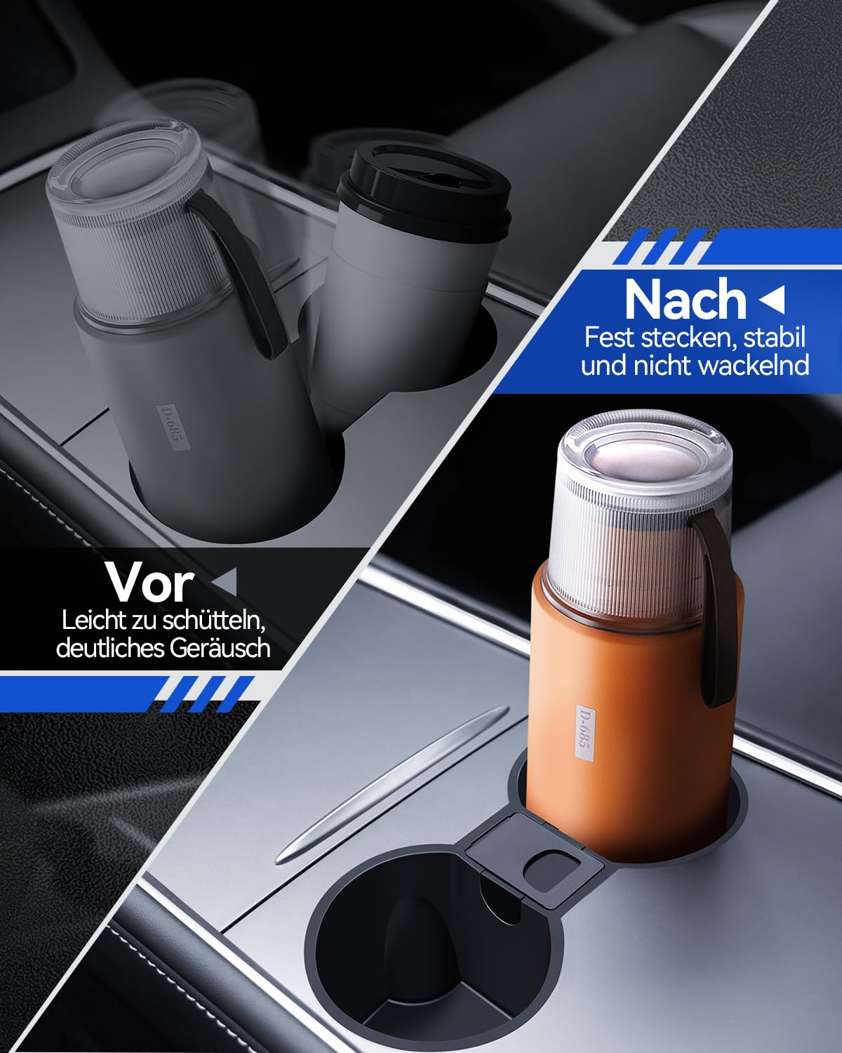 4 Pcs Zubehör für Tesla Model Y 2021-2024 und Model 3 2021-2023, Mittelkonsole Organizer, Armlehne Aufbewahrungsbox, Versteckte Aufbewahrungsbox und Getränkehalter Tesla Zubehör