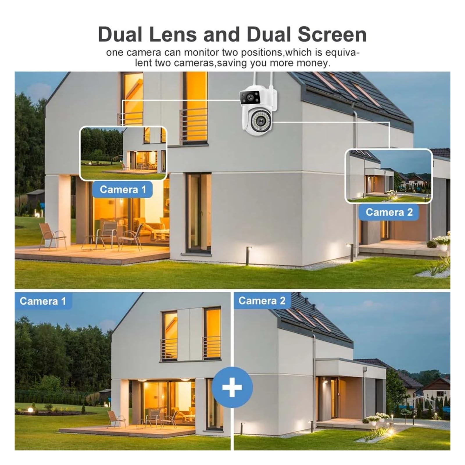 Telecamera WiFi PTZ for esterni da 8 MP 4K con doppio obiettivo