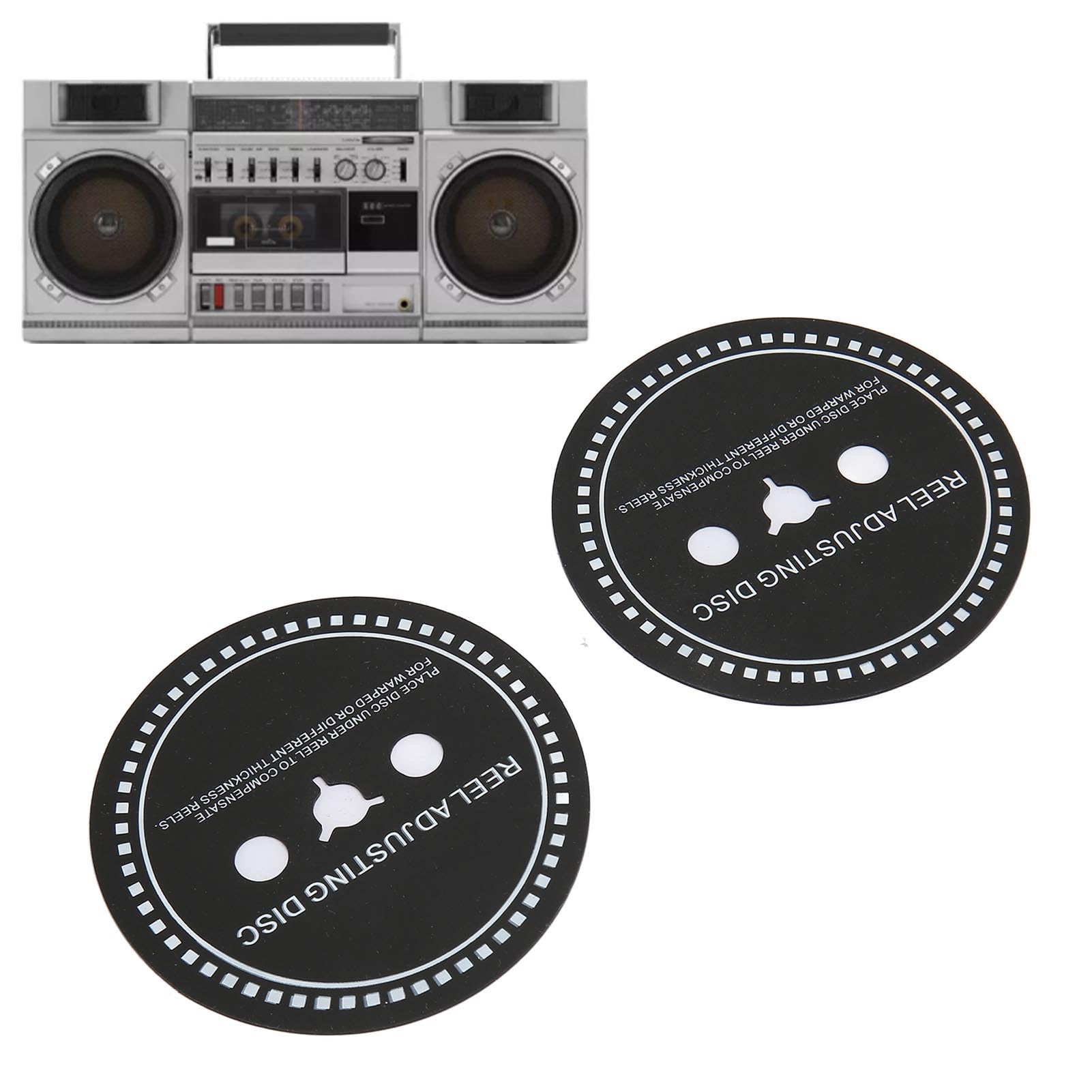 2PCS Silicone Nab HUB Adapter Spacer, High Temperature Resistant, Easy to Install and Remove, Reel Adjusting Disc, Suitable for Reel to Reel Tape Recorders, Black