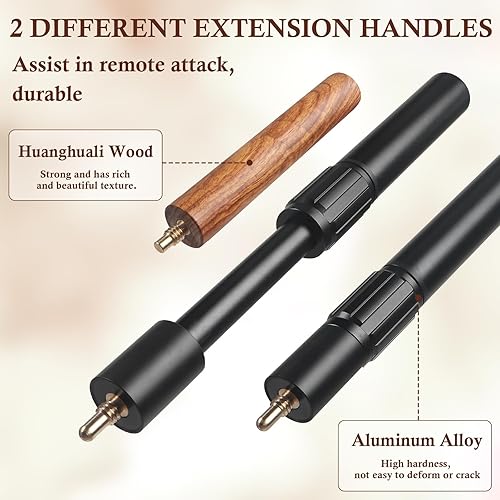 Miniatura 4 de Kmise 34 Split Snooker Pool Cue, 57" 9mm Tips 18 19 20oz Billiard Cue Stick Handcraf 4-Face Spliced Professional Pool Stick W 2 Extension Cues