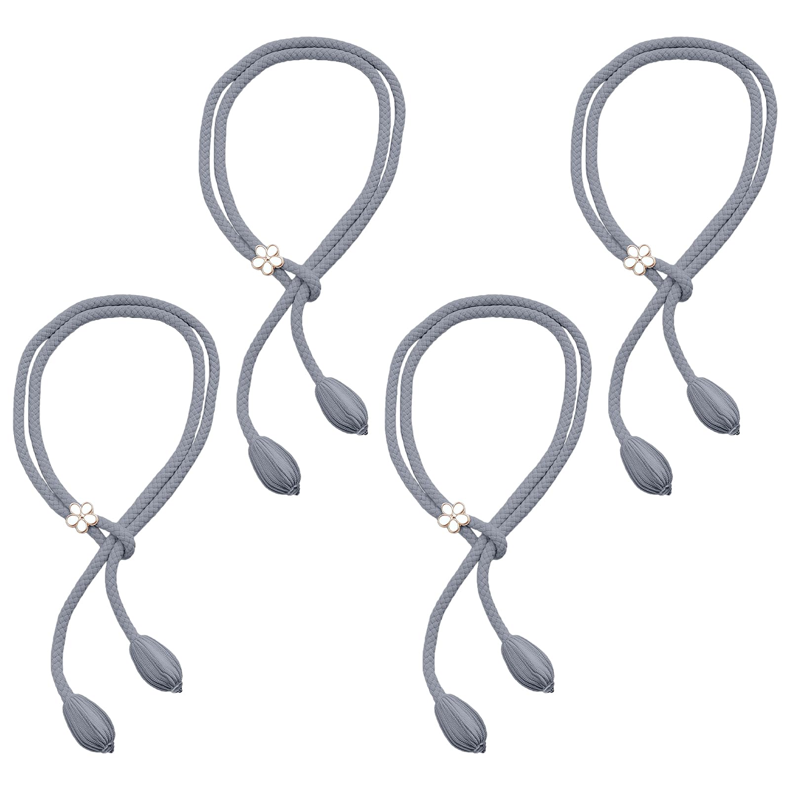 Buxuaaaa Grey Curtain Tiebacks Decorative Curtain Holdbacks Retro Flower Curtains Buckles Rope Drapery Holdbacks Home Decors Tiebacks