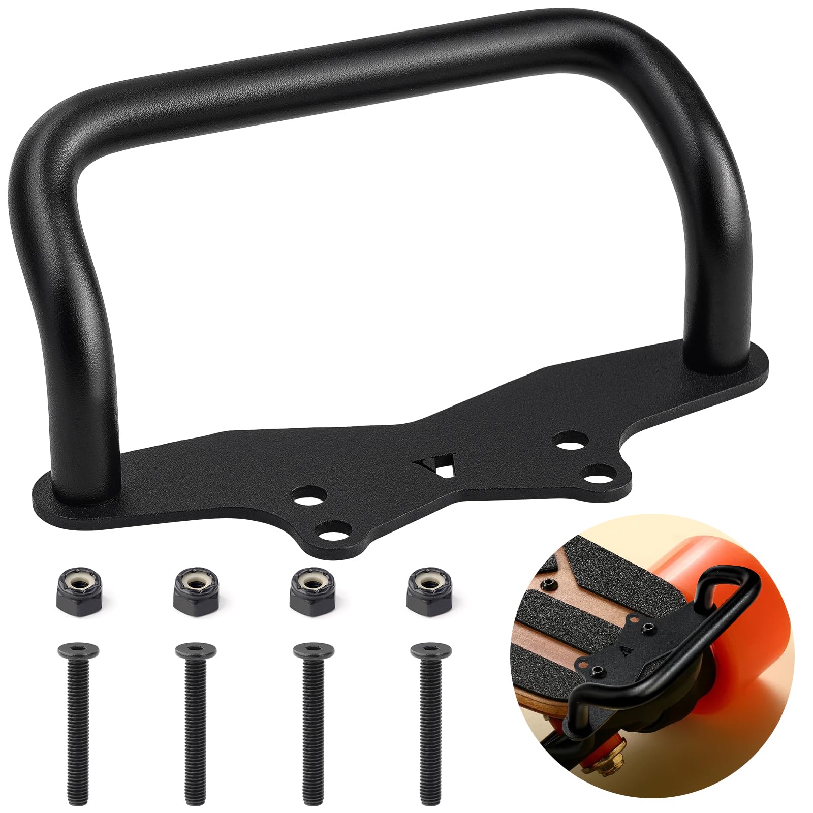 Skateboard Handle for Meepo Exway Isinwheel, All Stainless Steel Ant-Rust Durable Skateboard Carry Handle with Four Holes Longboard Widened Carrier Grip Board Accessories