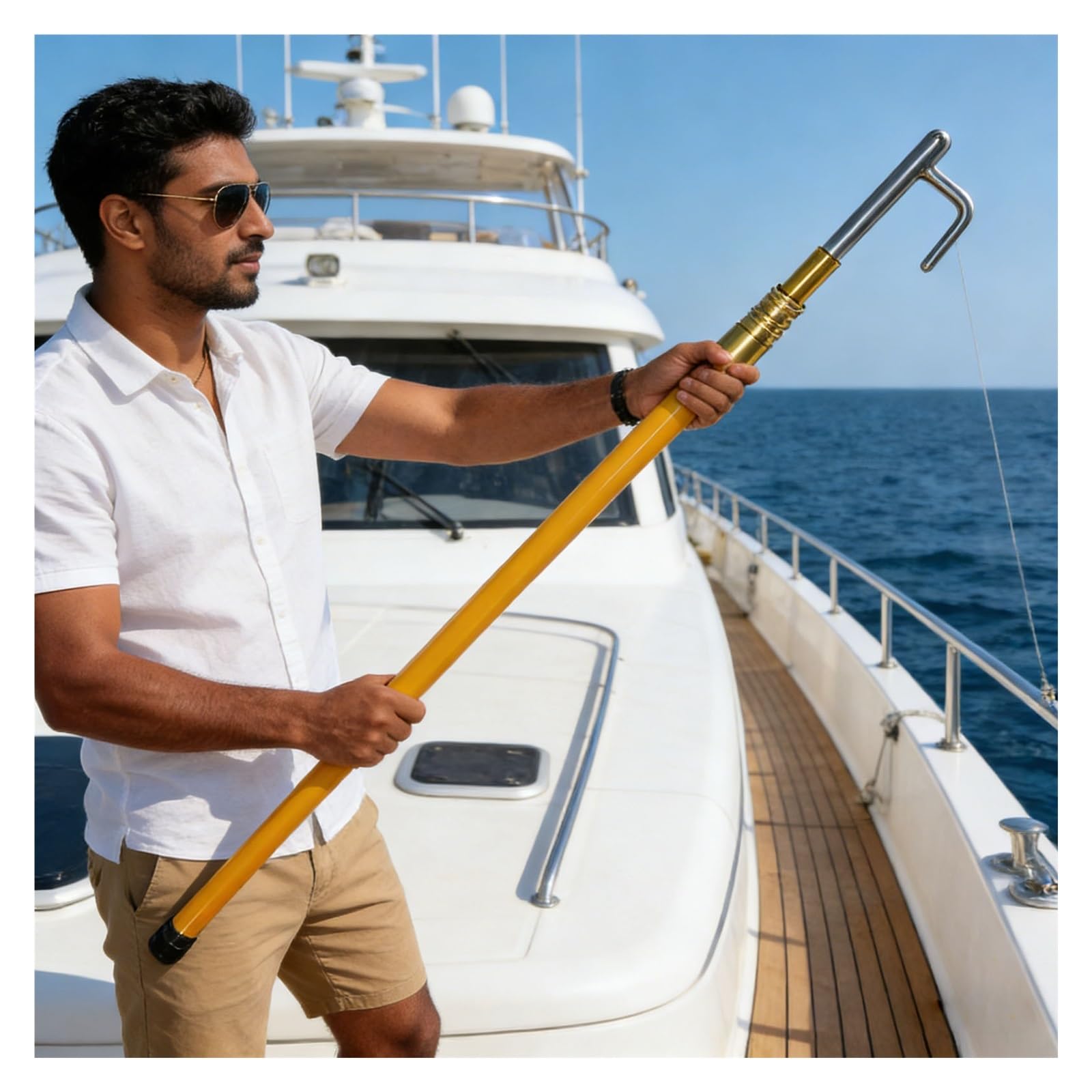 Bâton d'extension télescopique pour bateau 5m léger en aluminium