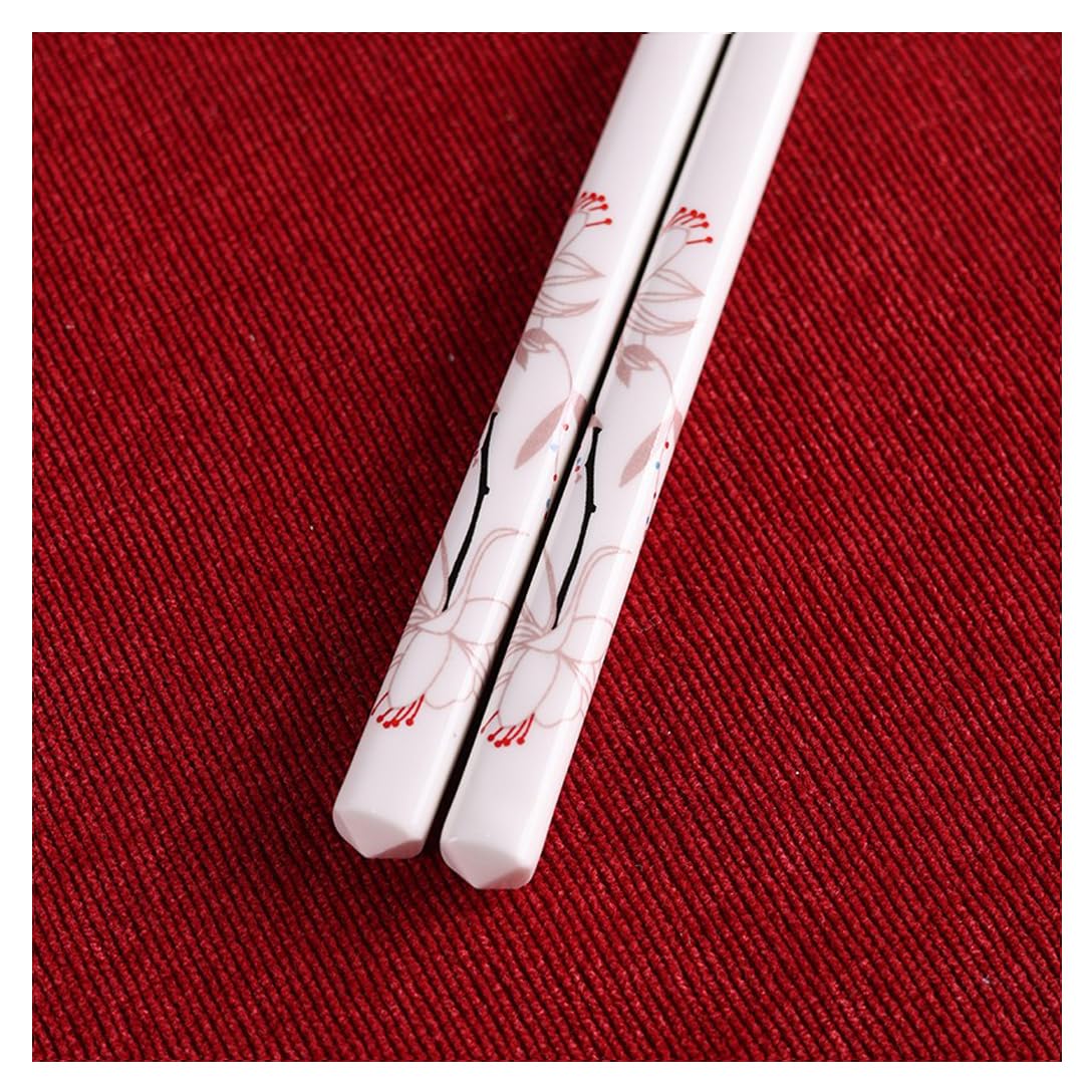 Baguettes en Porcelaine de qualité supérieure, 1 Paire de Baguettes réutilisables en céramique osseuse de Haute qualité, Style Traditionnel Chinois Classique，S