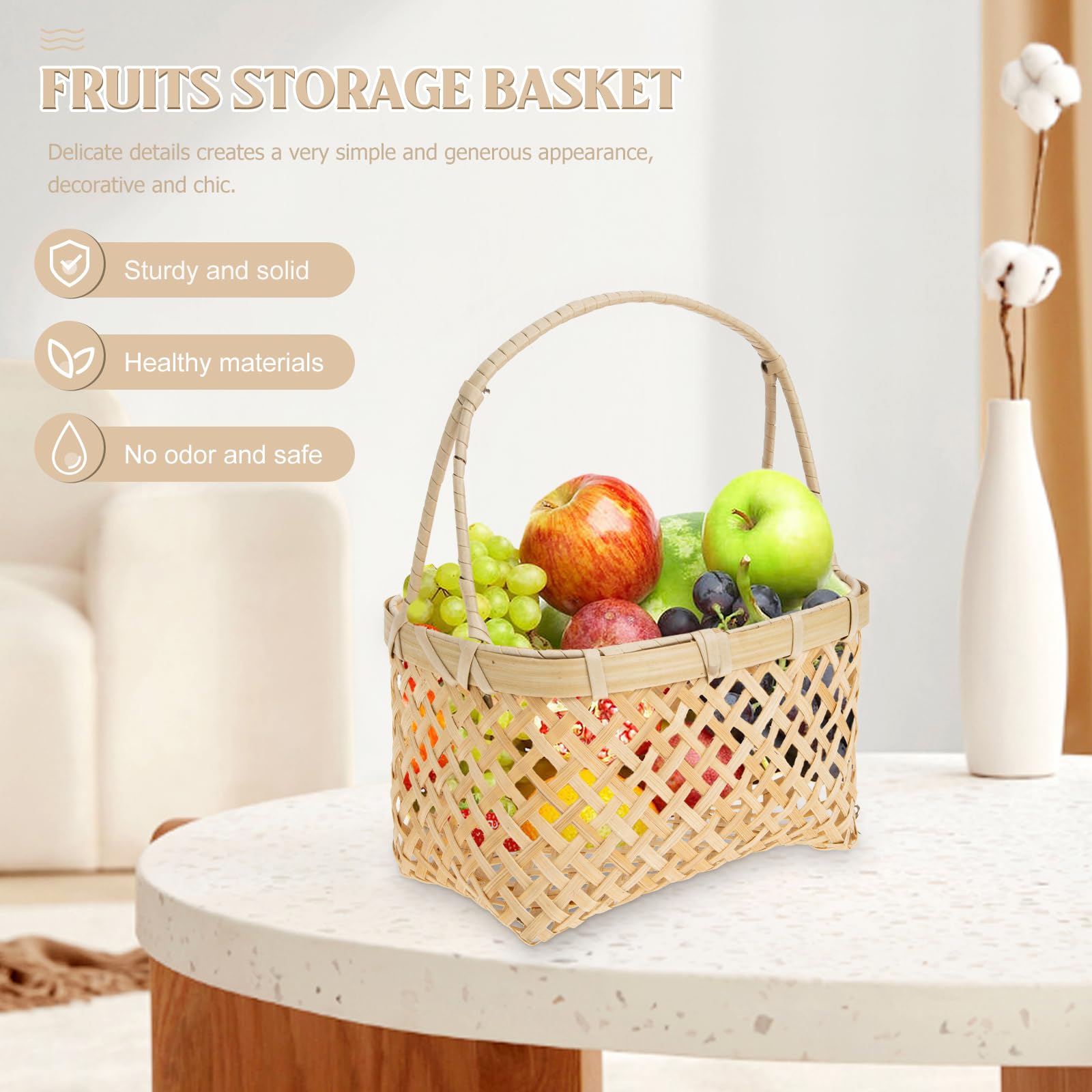 Cabilock 2 Cestini Portaoggetti In Tessuto Intrecciato – Cachi, 18x13,5 Cm, Per Frutta, Uova O Decorazioni, Stile Naturale - 3