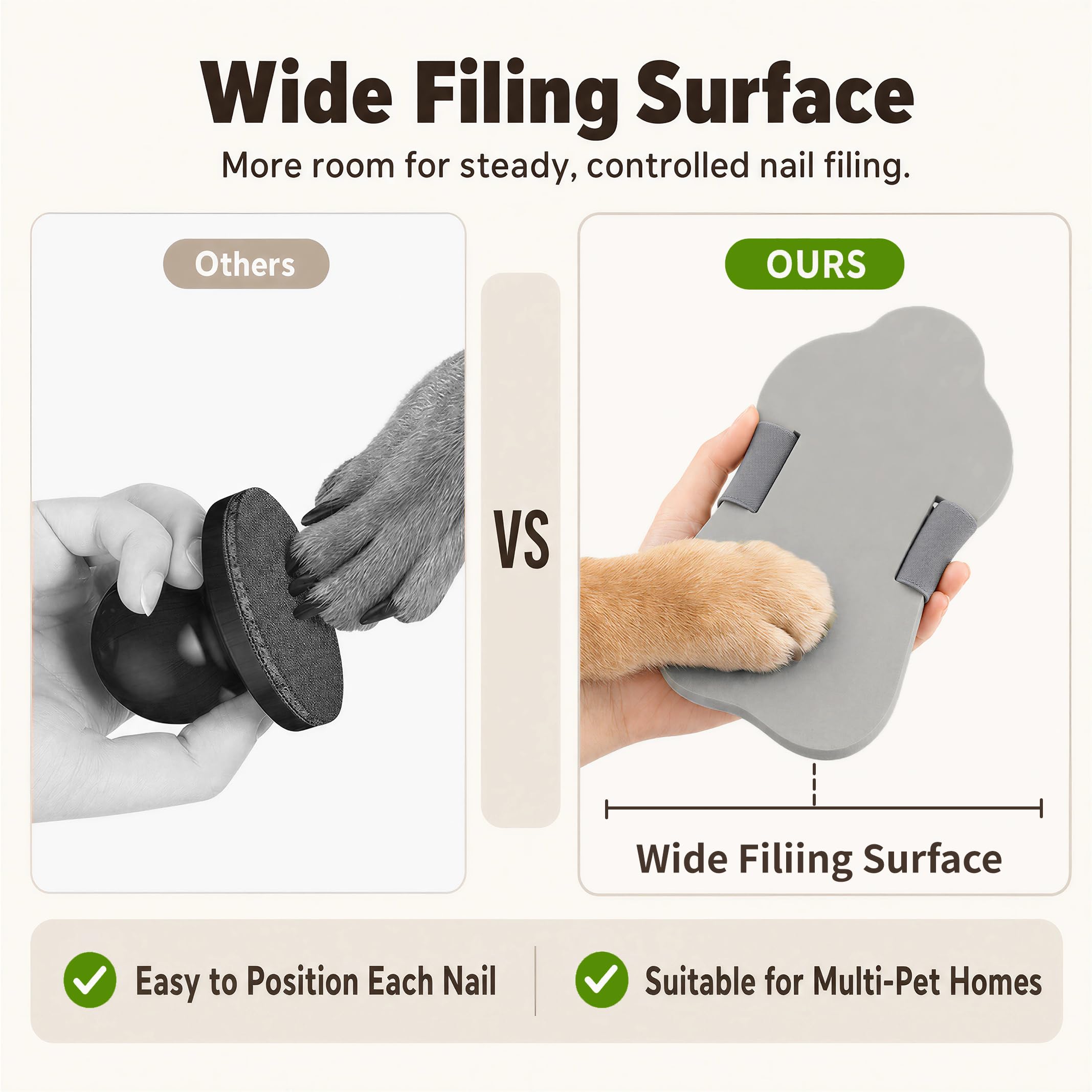 Planche à ongles portable pour chien avec dragonne pour chien nerveux | Polissoir à ongles silencieux sans stress pour chien et chat de petite, moyenne et grande taille