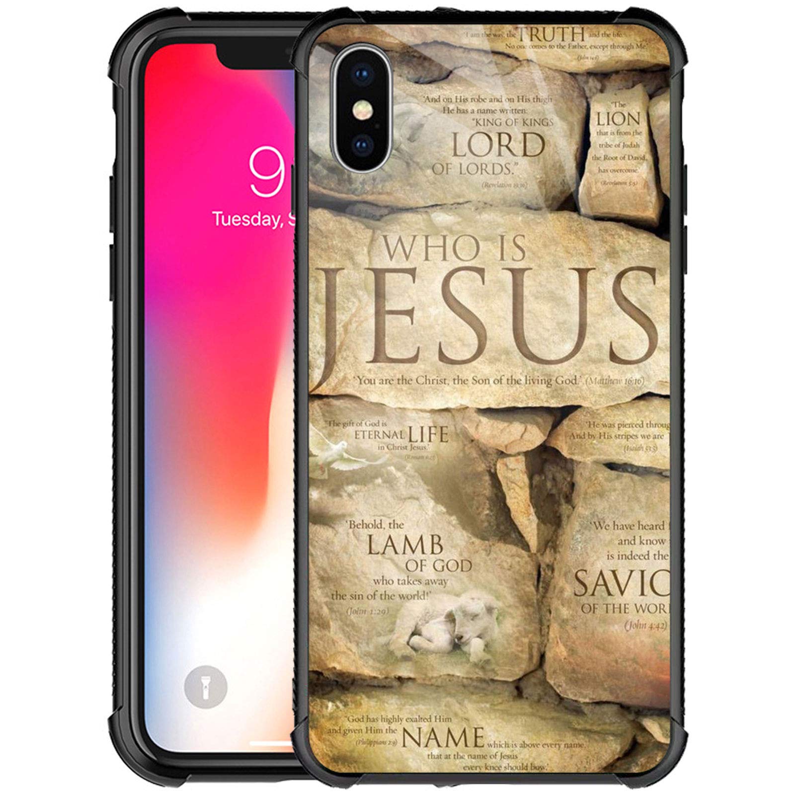 Goodsprout Compatible with iPhone Xs Case Christian Faith Jesus Graphic for Girls,Picture Pattern Design Shockproof Anti-Scratch Hard PC Back Case for