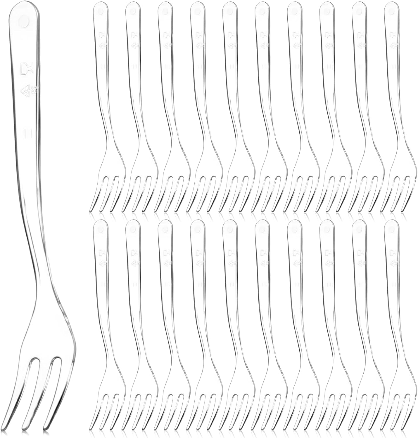 500 Count 3.74 Inch Plastic Dessert Forks, Clear Disposable Plastic Forks, Premium Disposable Fork Bulk PP Utensils for Party, Picnic and Everyday Use