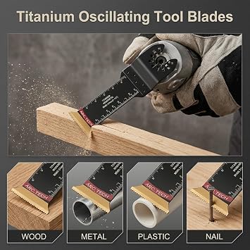 3 Pcs Titanium Oscillating Multitool Blades Extra Long 70mm Saw Blades