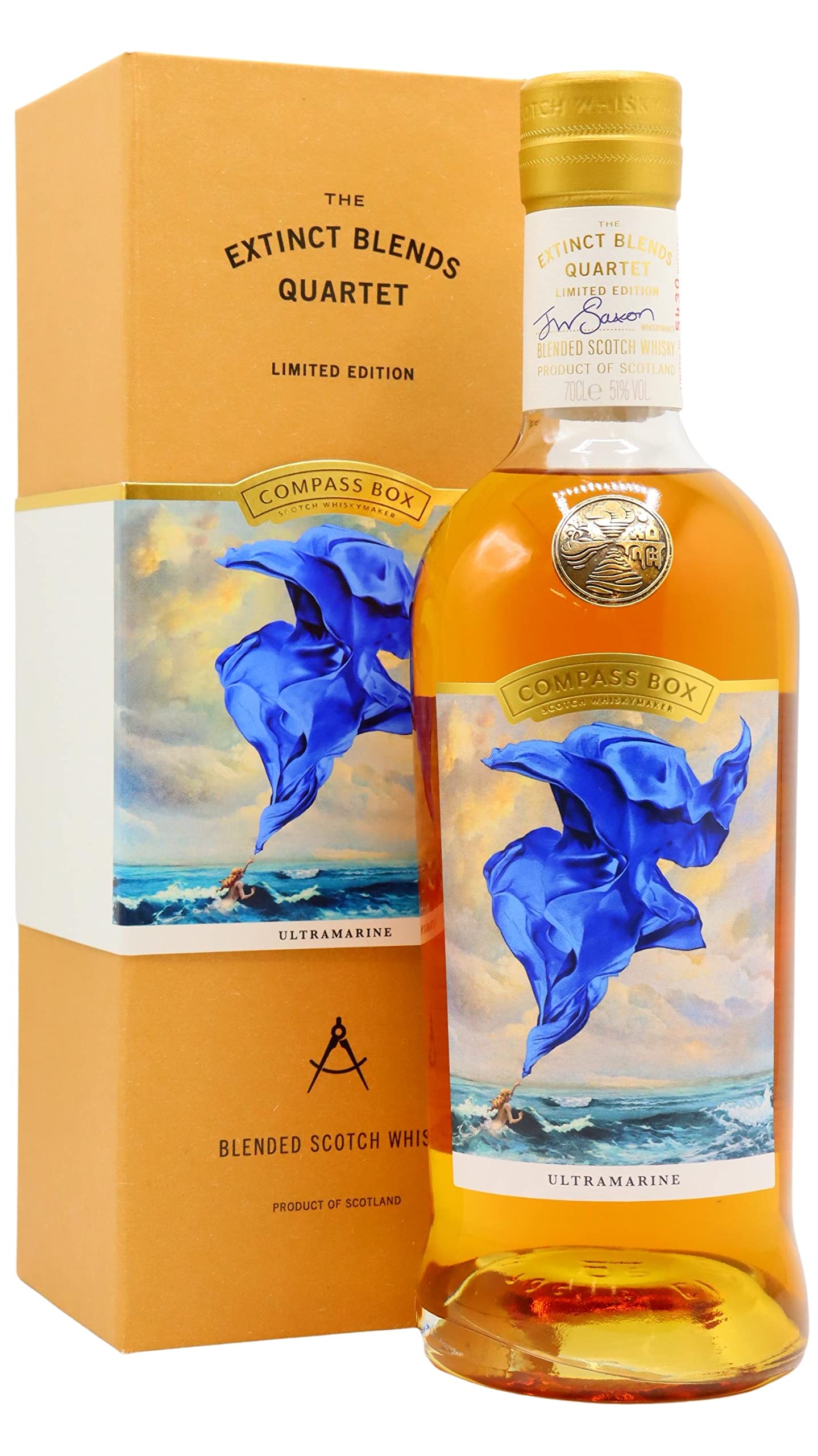 Hard To Find Compass Box Ultramarine Extinct Blends Quartet Blended Scotch Whisky 51% Vol. 0,7L…