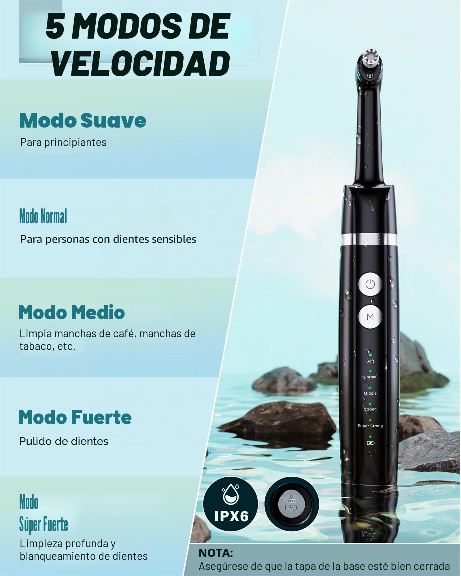 Stim-U-Dent - Juego de blanqueamiento de dientes con 5 modos para limpiar los dientes y blanquear los dientes, para pulir después de la limpieza dental, juego de blanqueamiento dental con 5 cabezales