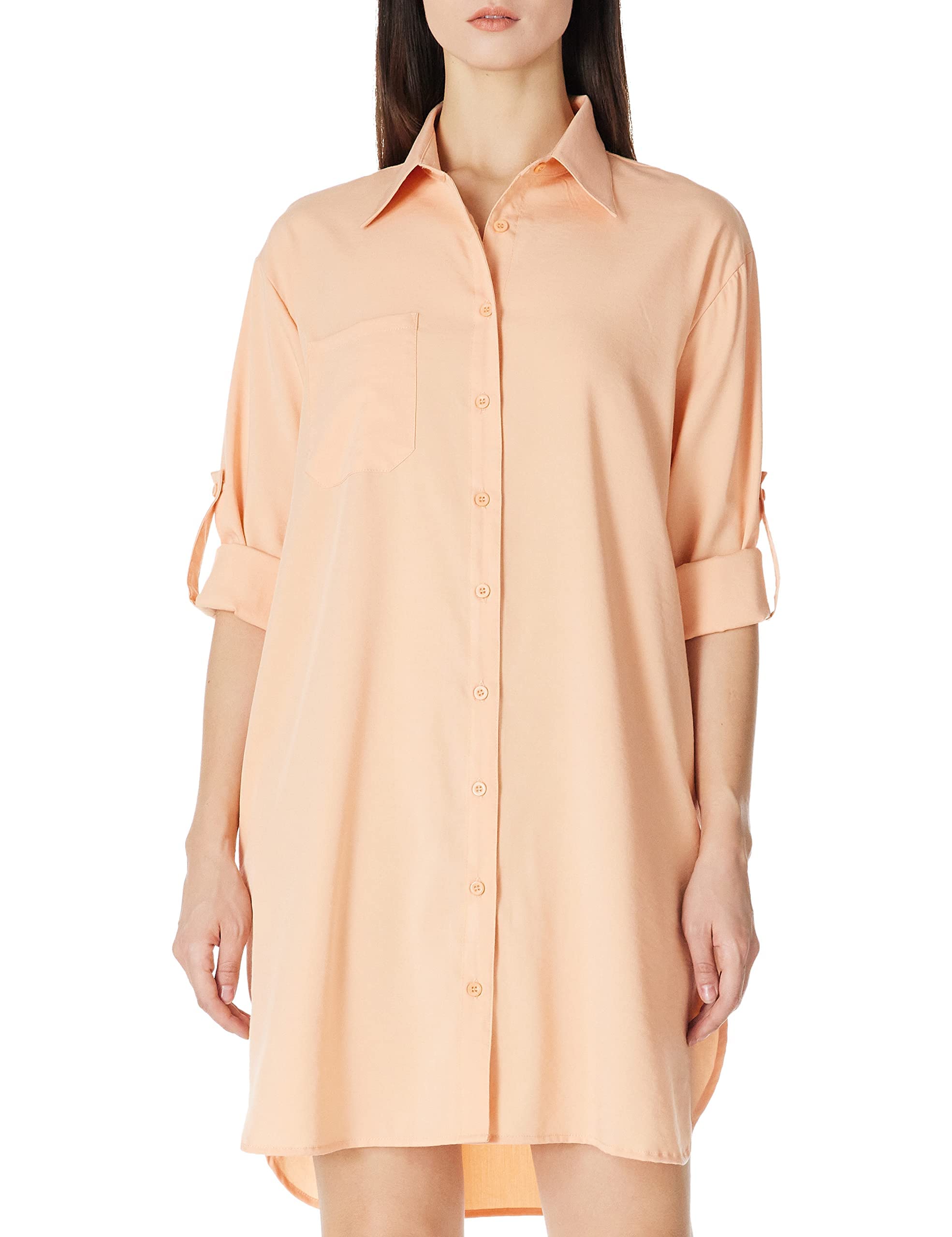 MANAIXUANWomen's 3/4 Sleeve Slim Fit Tshirt Solid Layering Lace up Tee Top