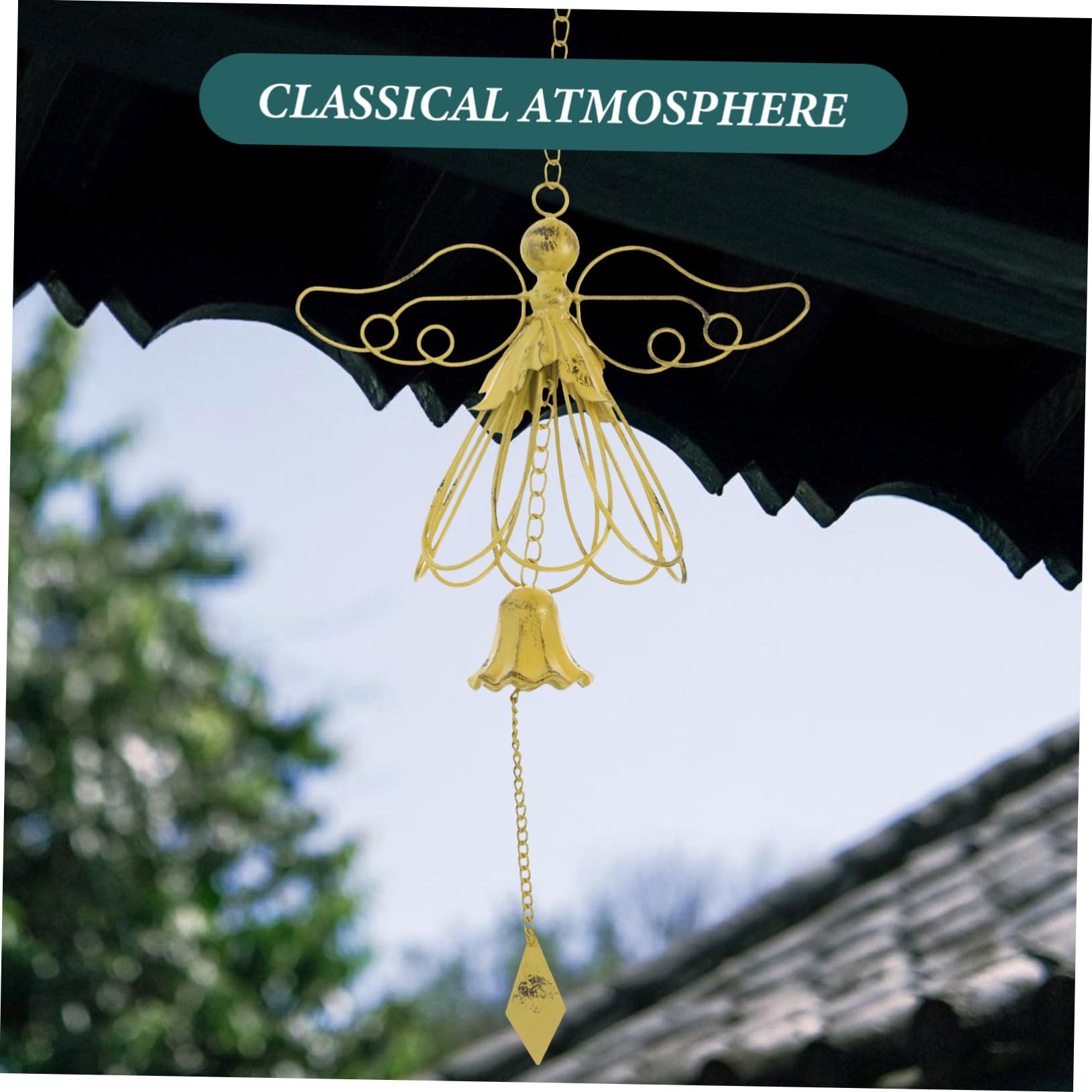 Windspiele für Außenbereich Gusseisen Retro Garten Windspiel mit Sanften Klängen Wetterfest und Dekorativ für Terrasse Garten und Patio Gedenk Windglocke
