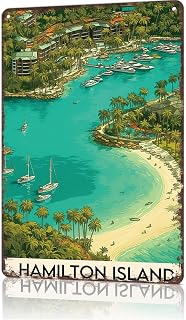 Metal Signs Poster 8x12inch Hamilton Island, Australia Aluminum Sign Wall Art For Home Room Bedroom Office Decor