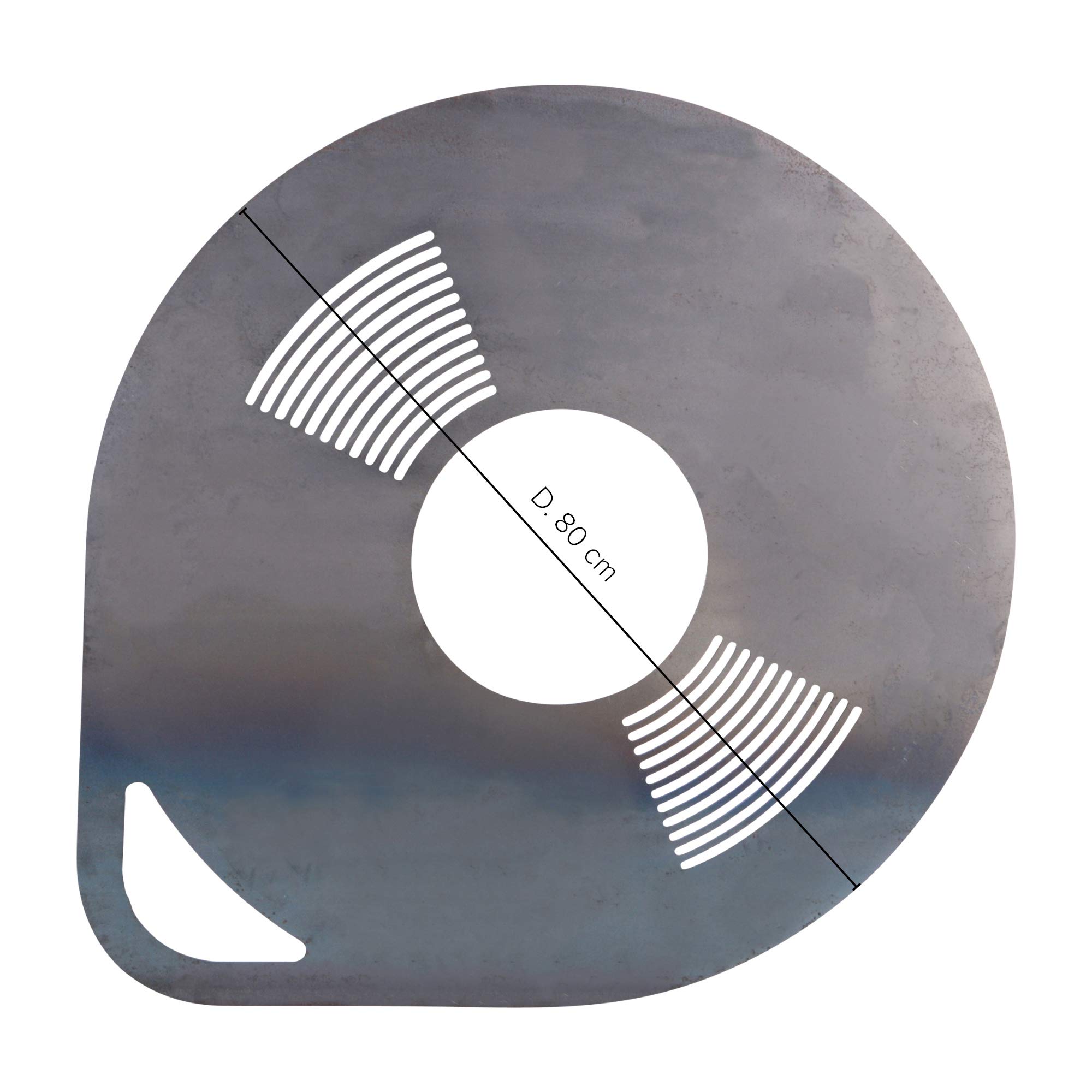 UNUS Grillplaat, 80 cm diameter, ronde vuurplaat voor barbecue, vuurton