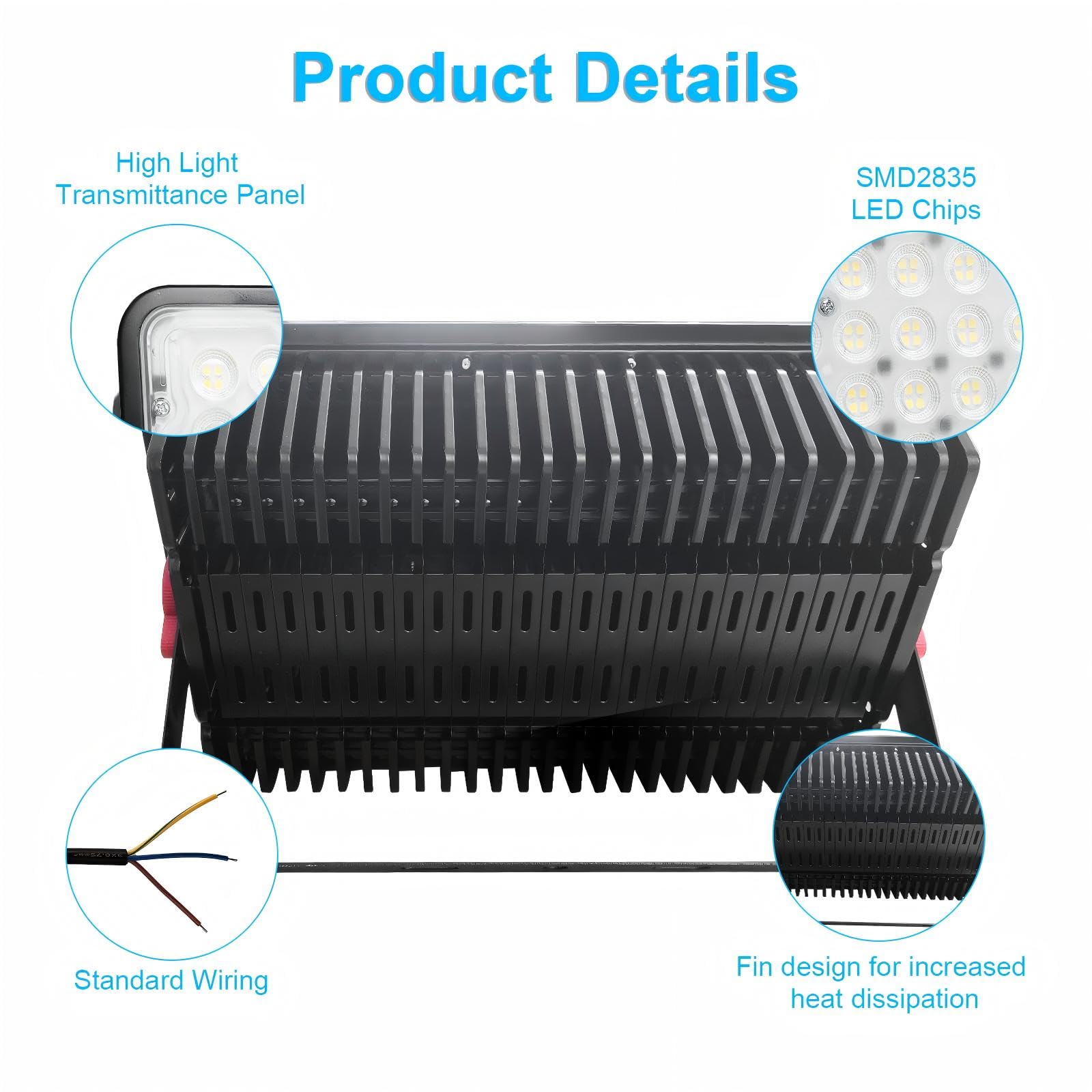 Indmird LED Floodlight Outdoor 400W, 40000LM Flood Lights Cool White 6500K Led Work Light - Image 2