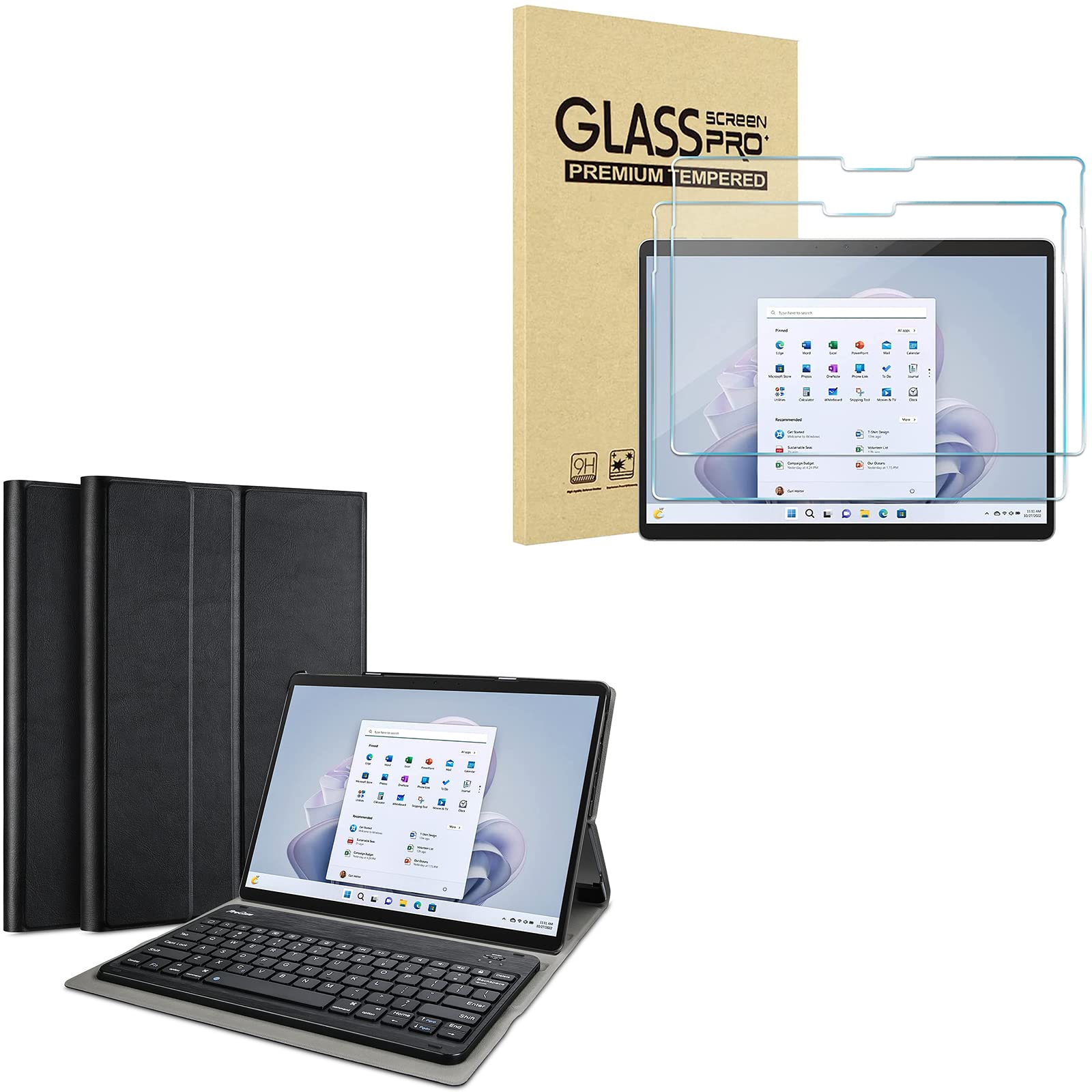 ProCase Screen Protector Bundle with Keyboard Case for 13.0 inch Surface Pro 9 2022 Release
