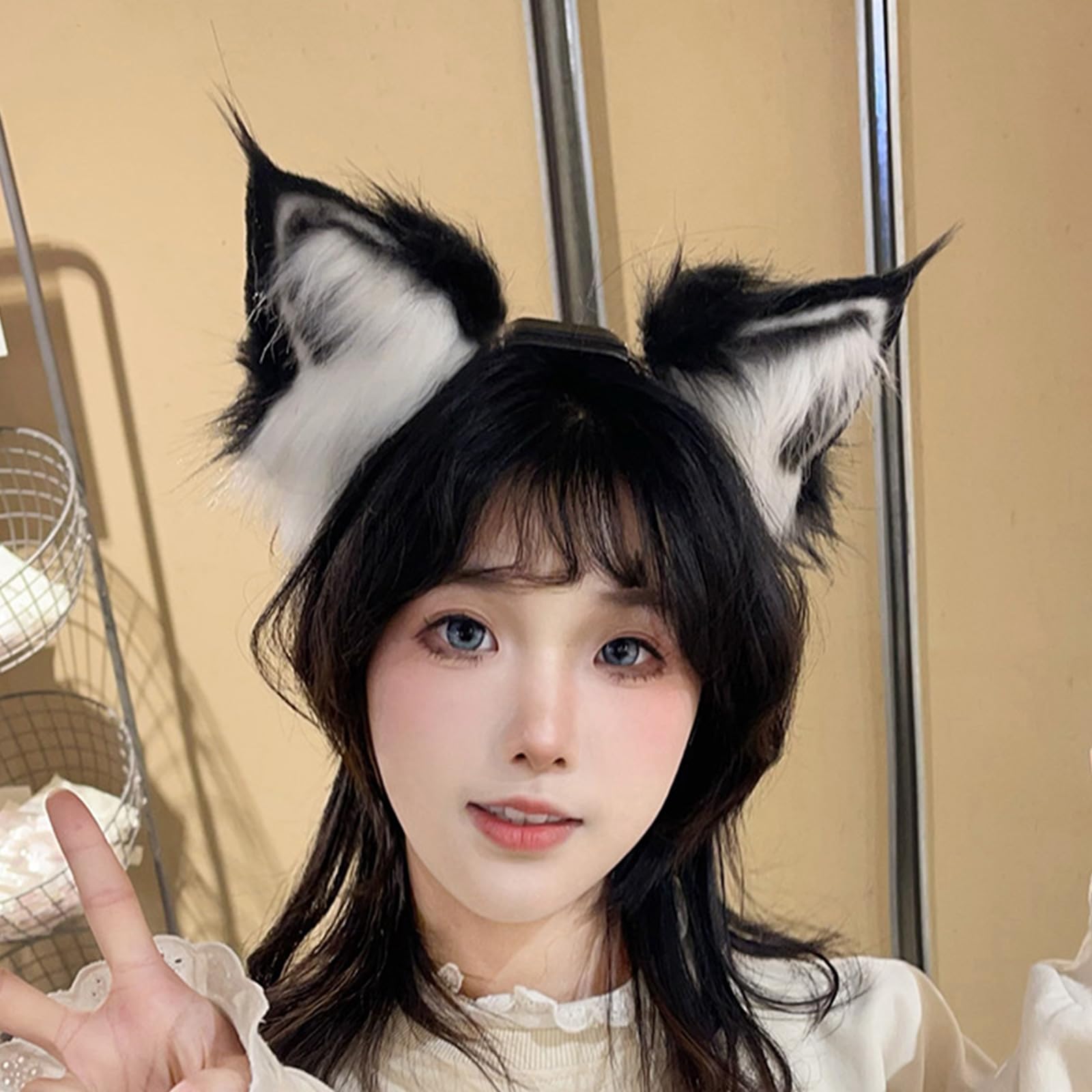 Bonita diadema de orejas de animal activada por movimiento con control táctil para Halloween y bailes de máscaras, fiestas, reuniones, disfraces, diadema móvil para fiesta de cosplay